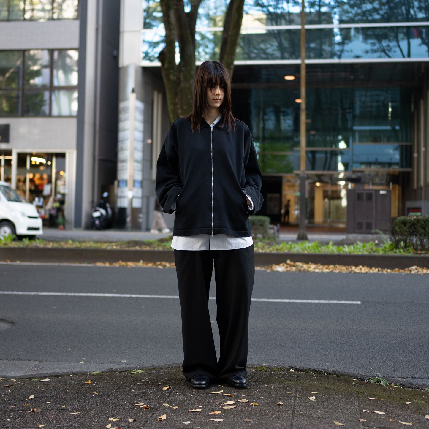 YASHIKI / -ex- Zip up knit blouson "BLACK"