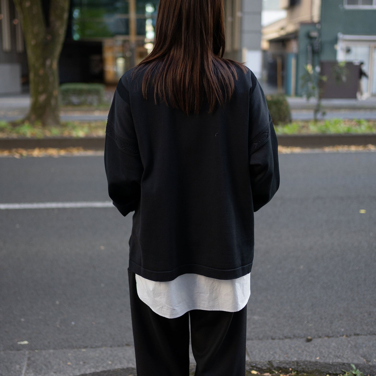YASHIKI / -ex- Zip up knit blouson "BLACK"