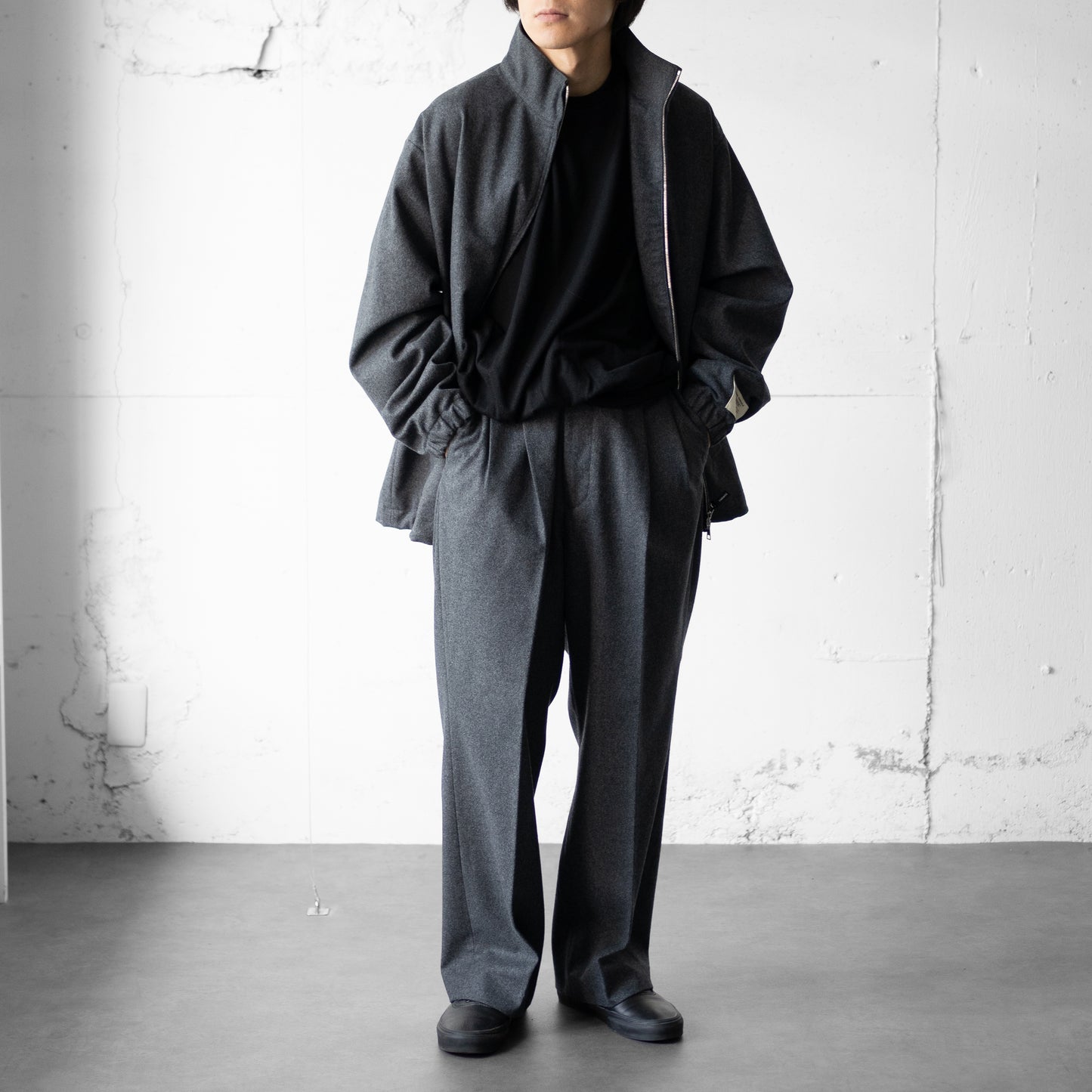 FARAH/ Two Tuck Side Adjustable Pants "C.Grey"