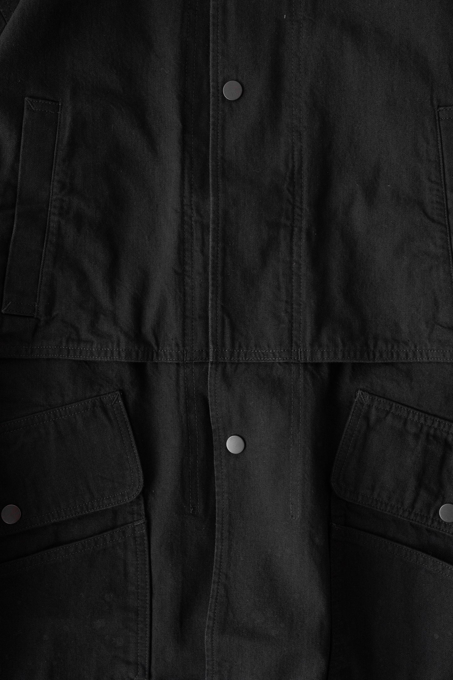 ANCELLM / AGING DENIM HALF JACKET "BLACK"