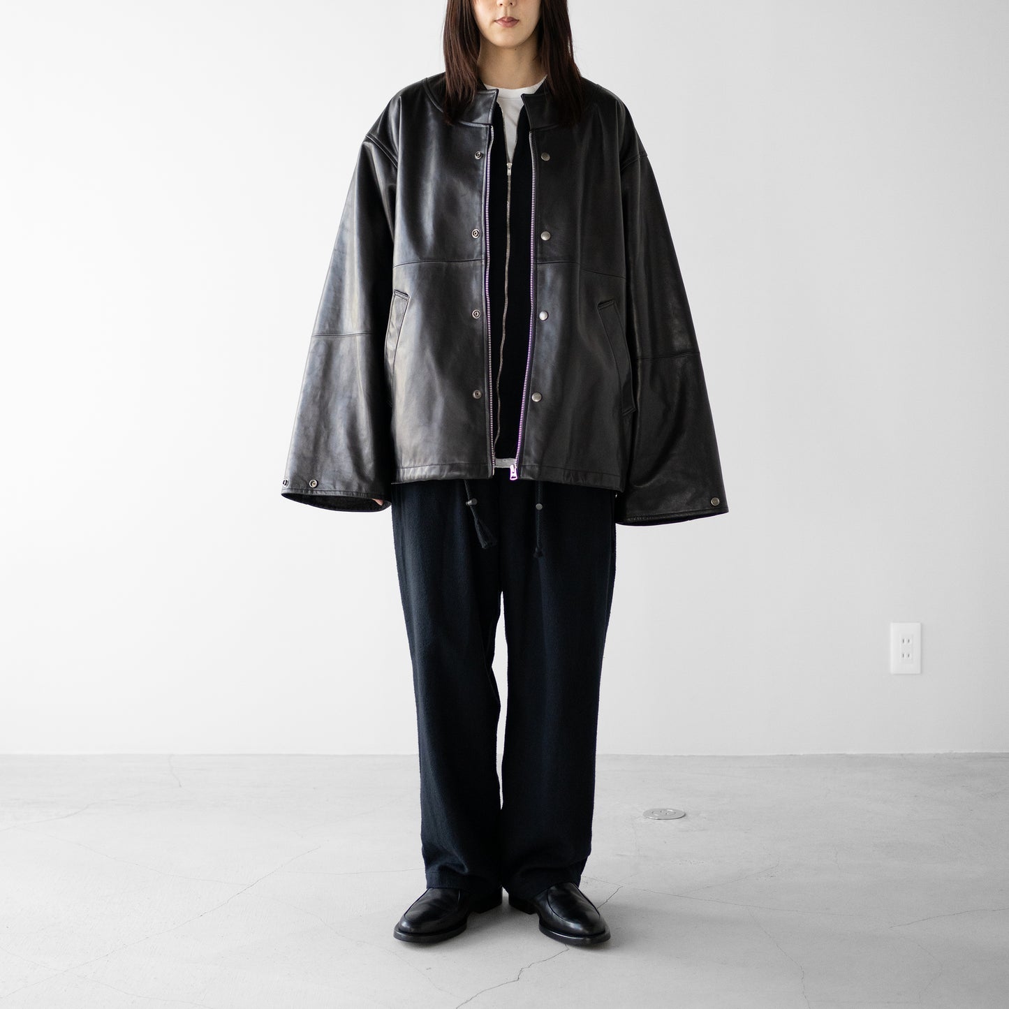 barbell object / leather ns jkt "black"