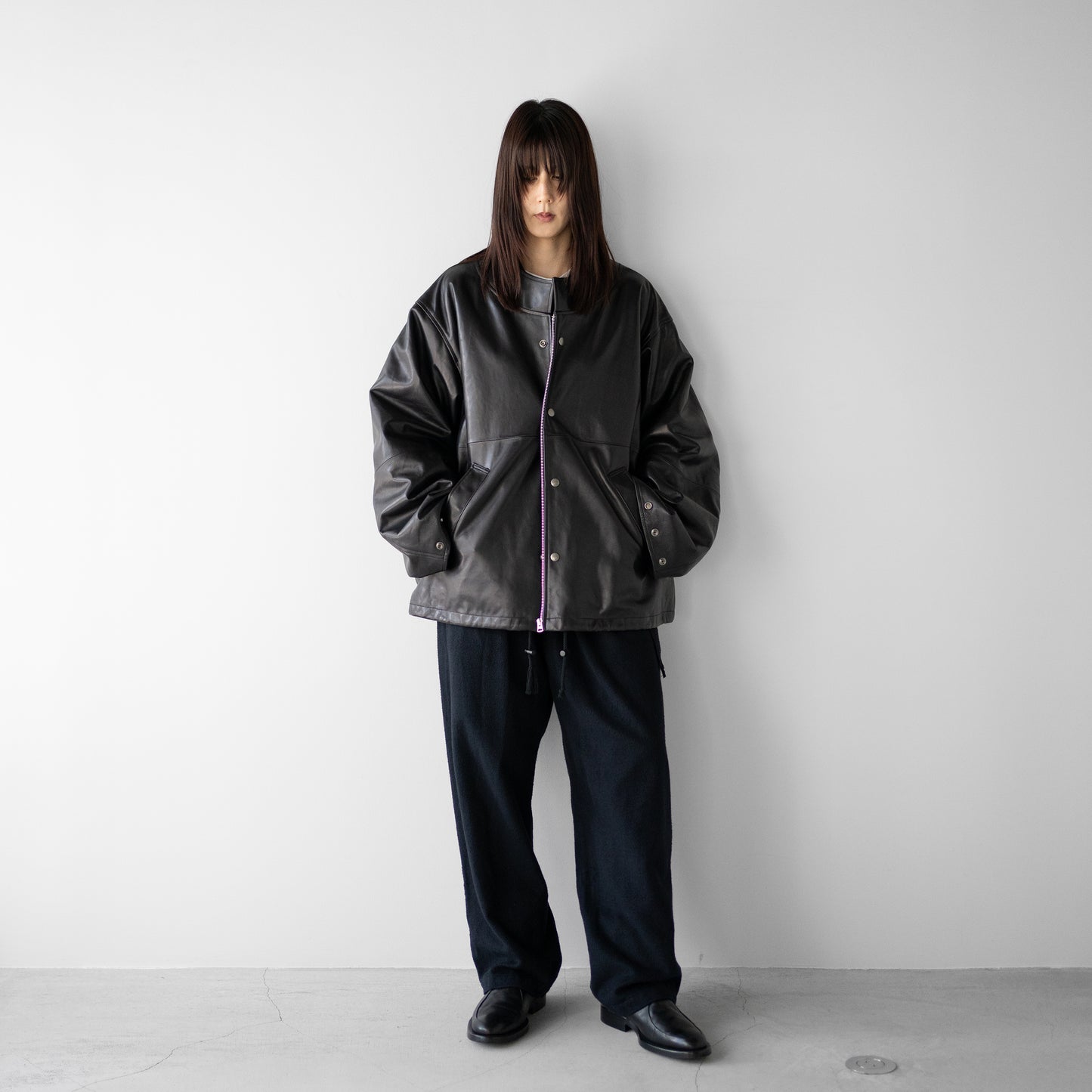 barbell object / leather ns jkt "black"