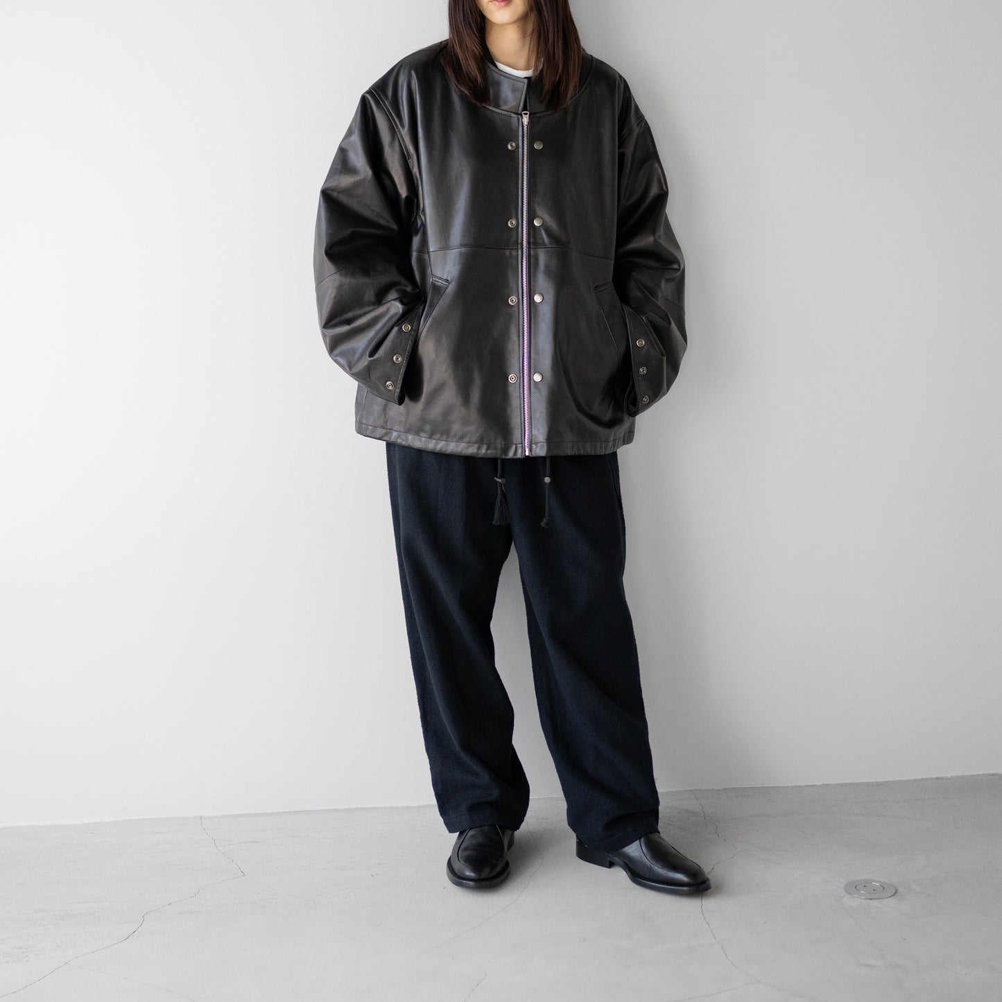 barbell object / leather ns jkt "black"