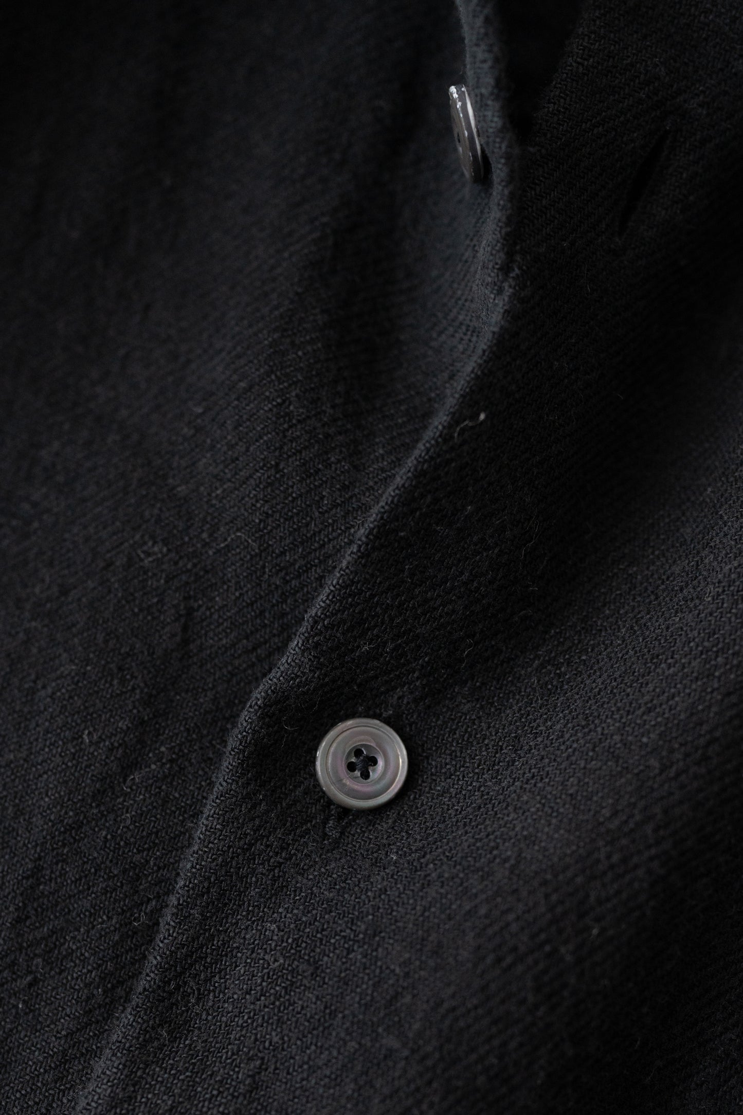 ANCELLM / LINEN OVER SHIRT "BLACK"