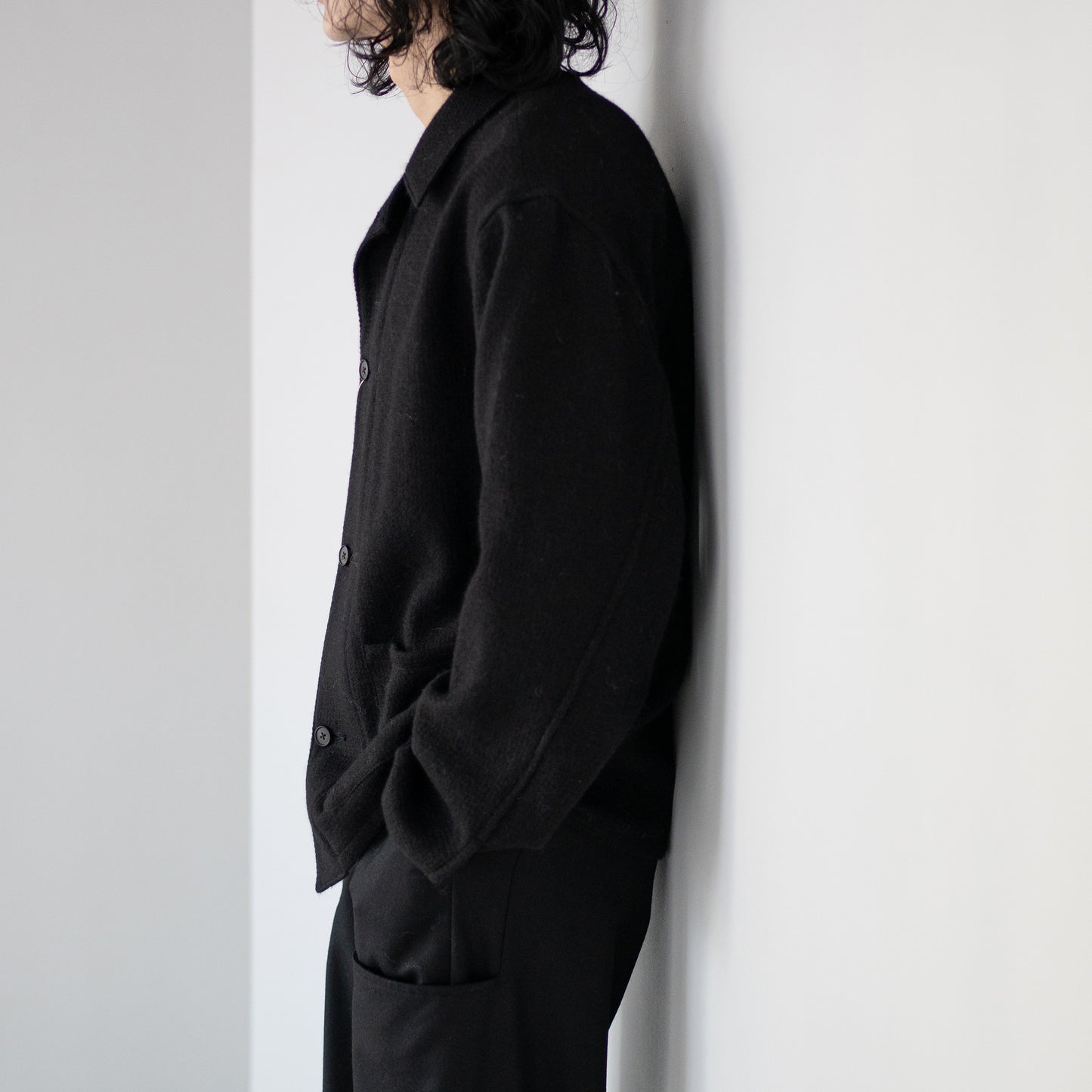nonnotte/ Draping Shirt Jacket "BLACK"