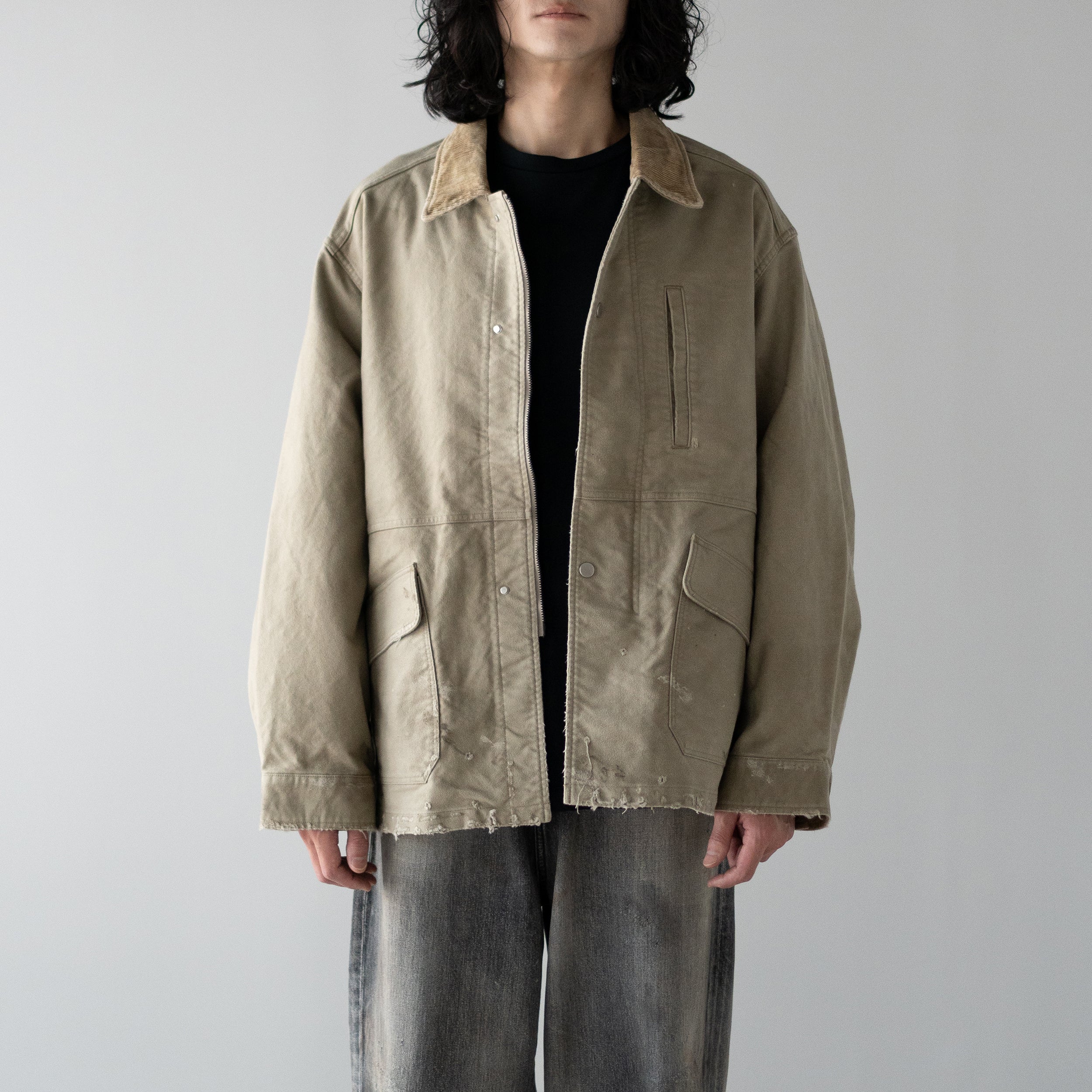25AW ANCELLM MOLESKIN WORK JACKET BEIGE