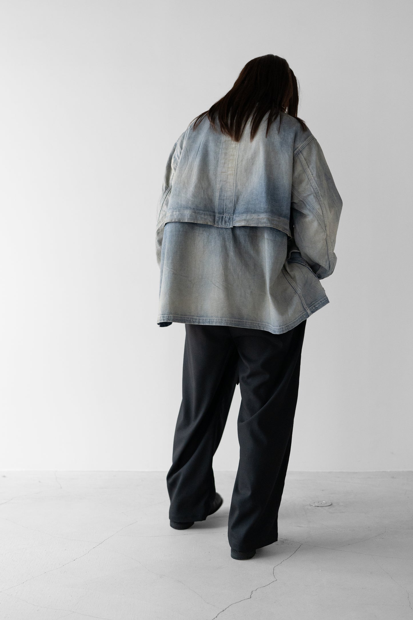 ANCELLM / AGING DENIM HALF JACKET "INDIGO"