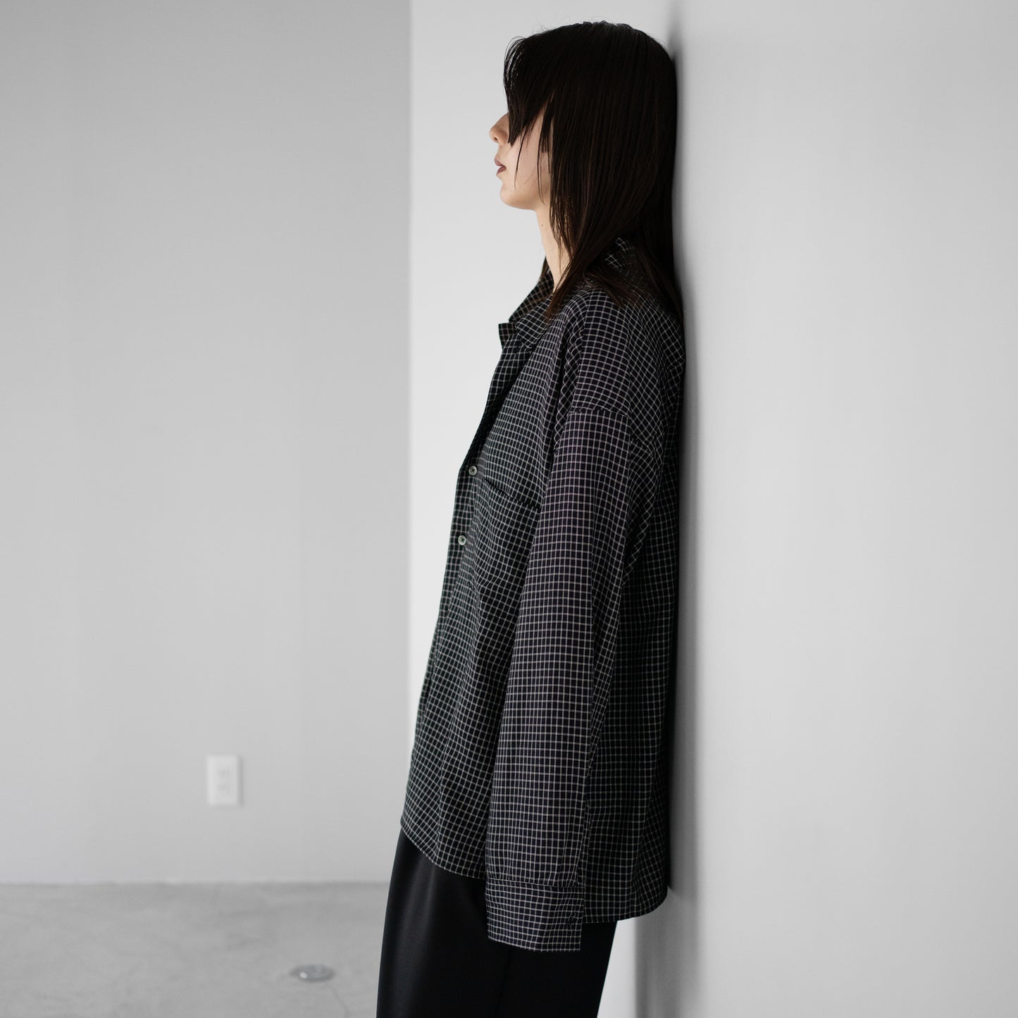 Afiit / RAYON CHECK SHIRT "BLACK"