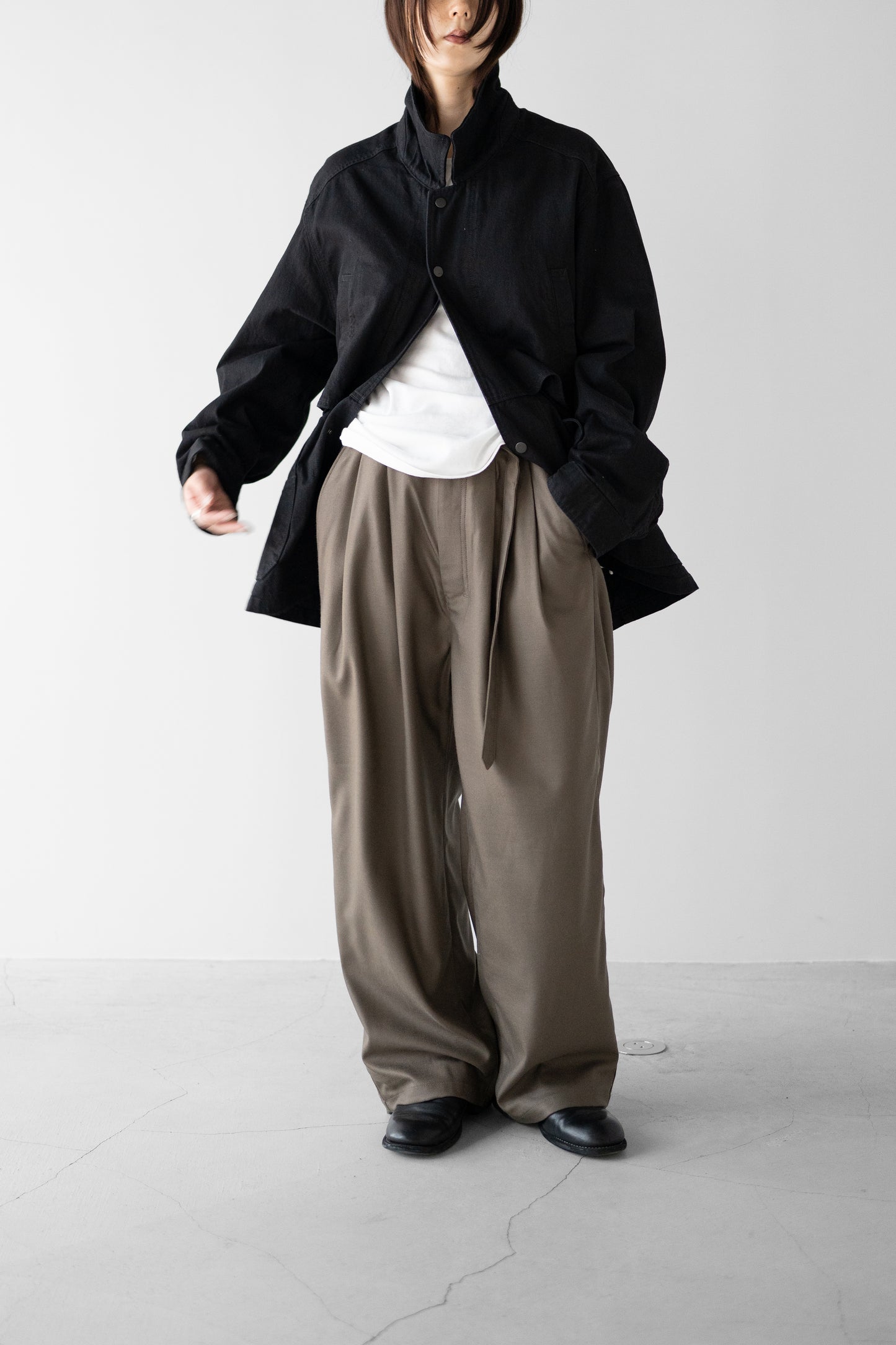 ANCELLM / C/R LS T-SHIRT "WHITE"