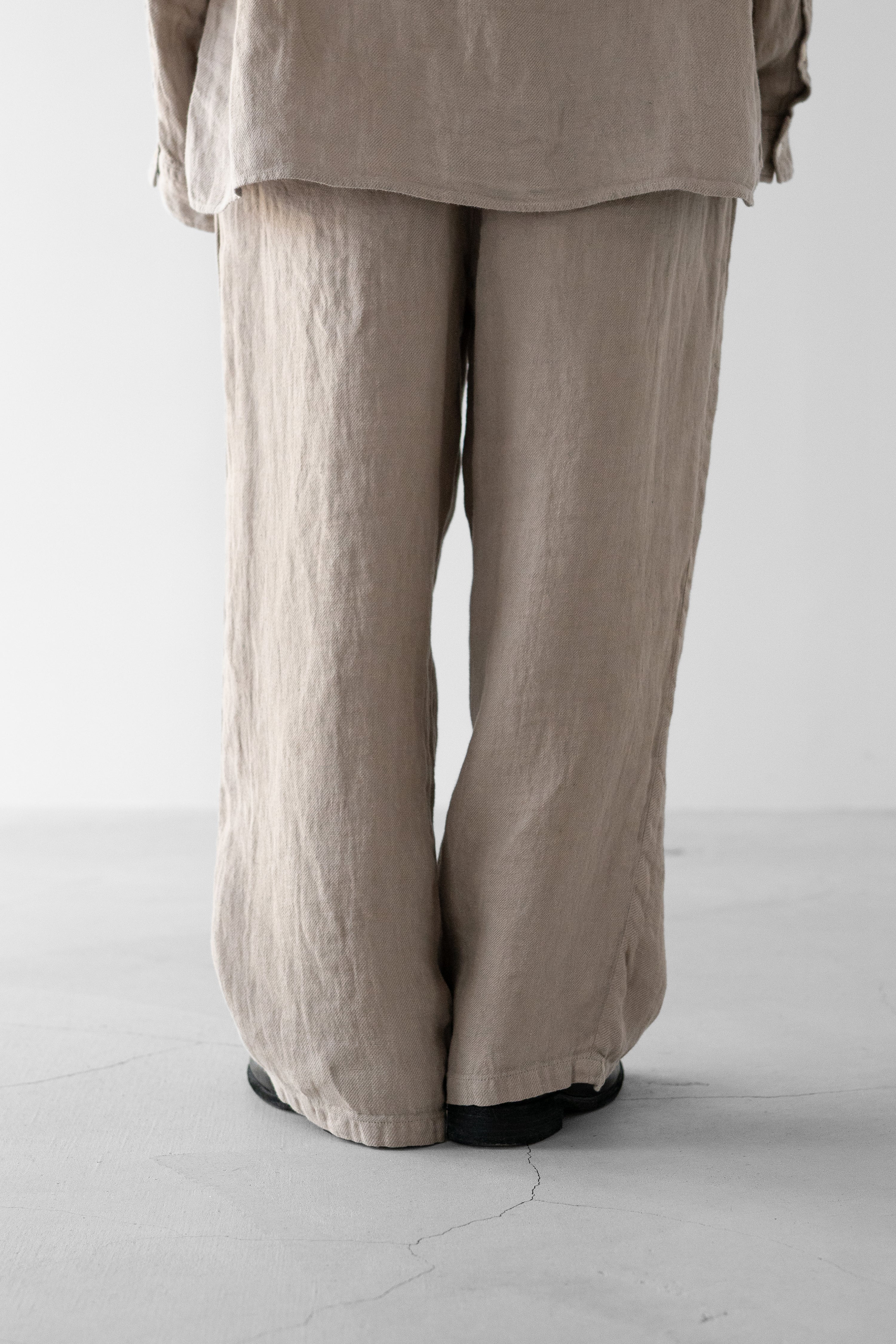 ANCELLM(アンセルム) / BELTED LINEN TUCK SLACKS 