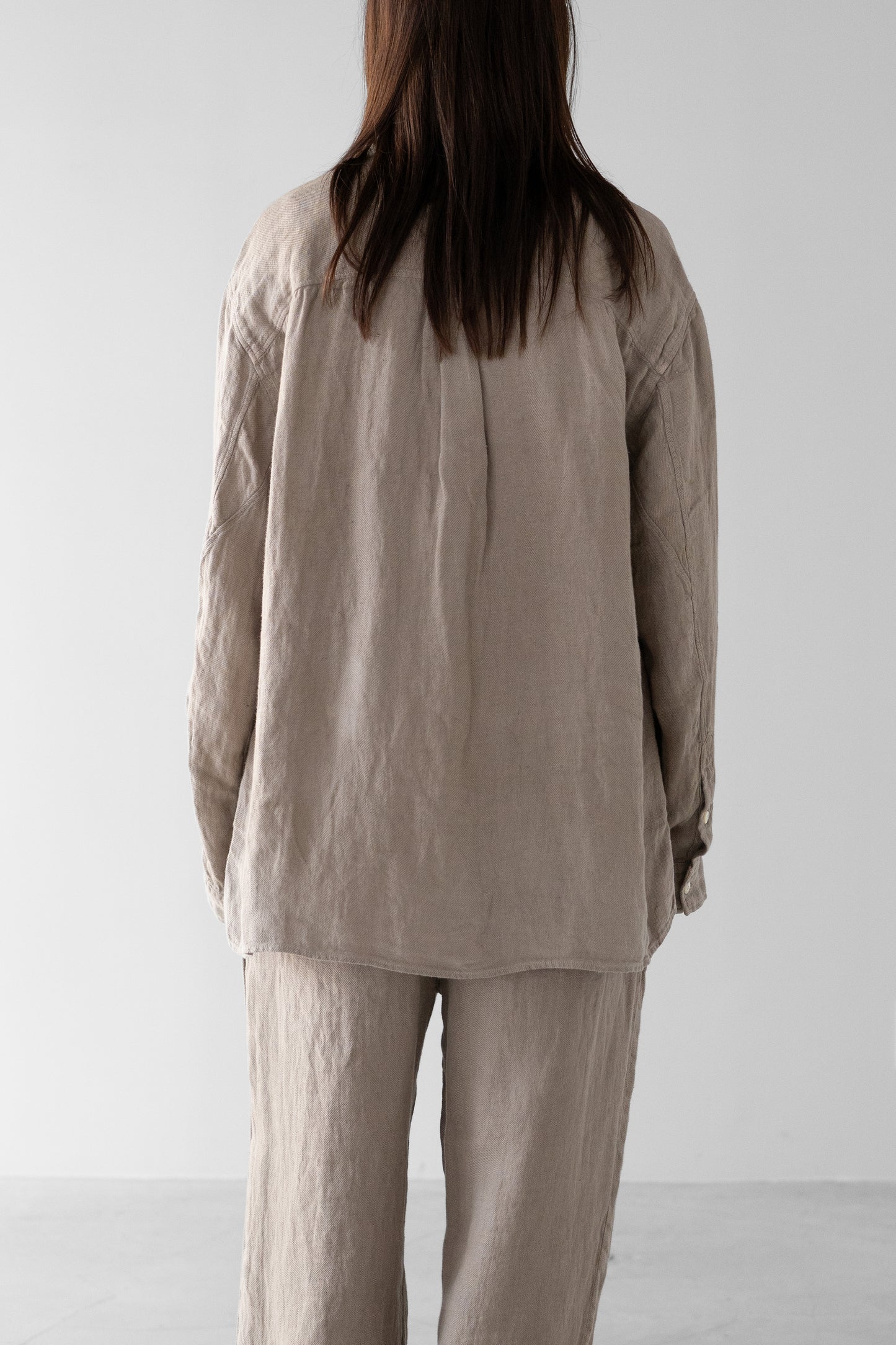 ANCELLM / LINEN OVER SHIRT "BEIGE"