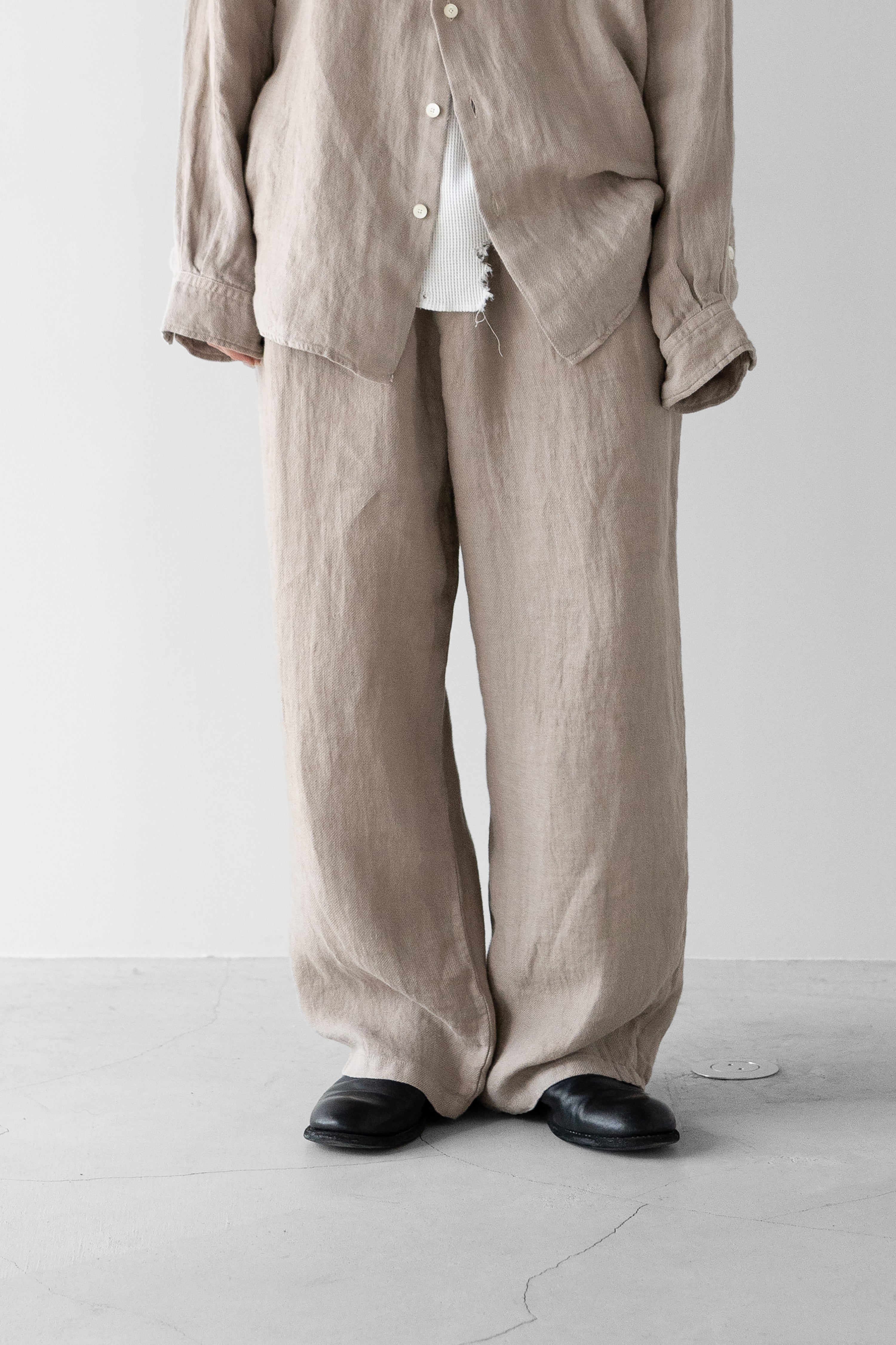 ANCELLM(アンセルム) / BELTED LINEN TUCK SLACKS 