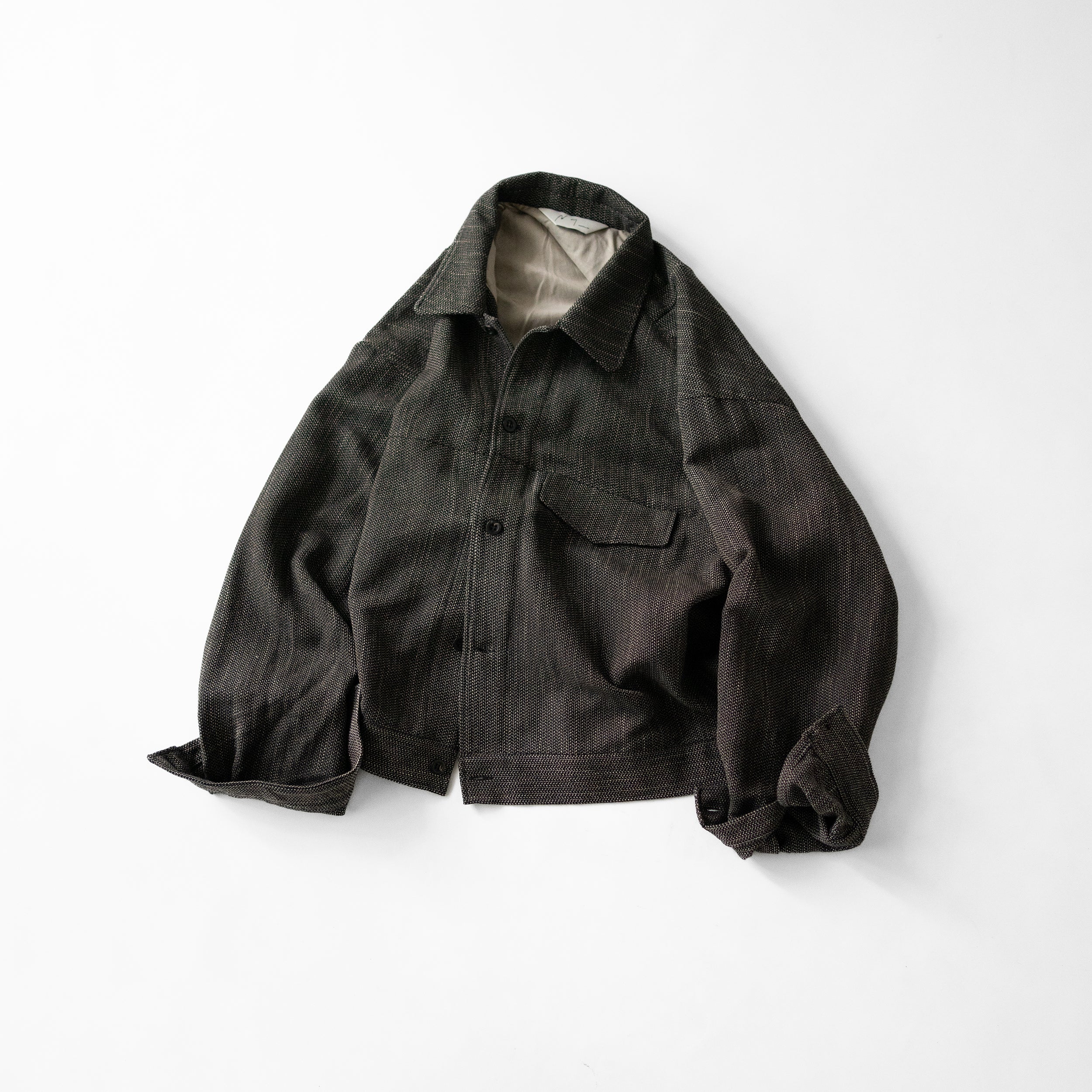 ANCELLM MELANGE WOOL WORK SHIRT BLOUSON ANCELLM MELANGE WOOL WORK