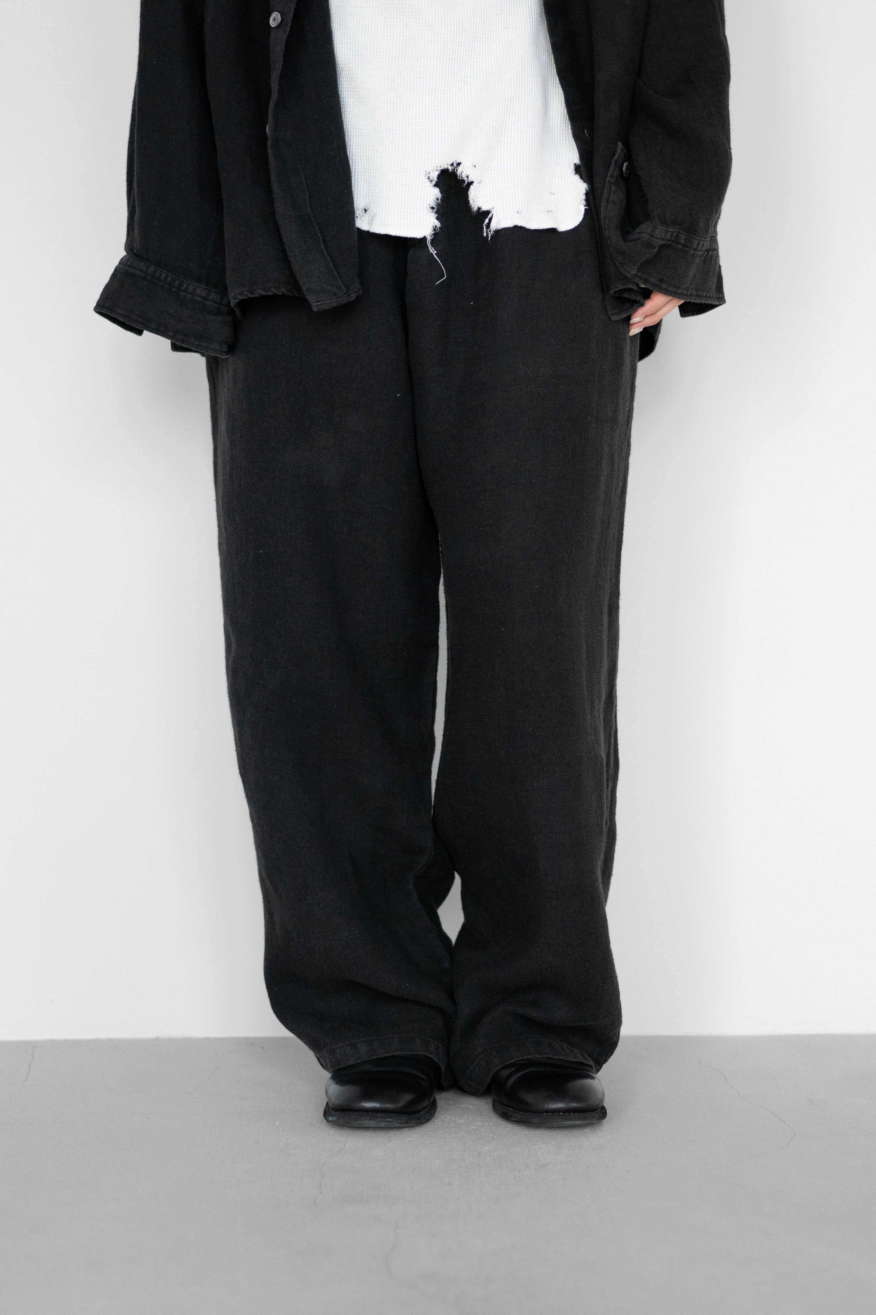 ANCELLM(アンセルム) / BELTED LINEN TUCK SLACKS 
