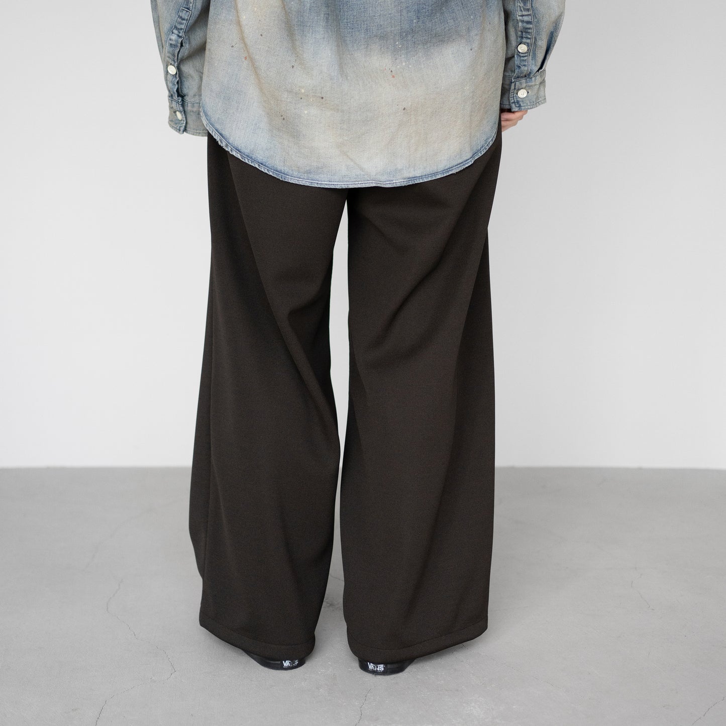 ANCELLM / TRACK WIDE PANTS "BROWN"