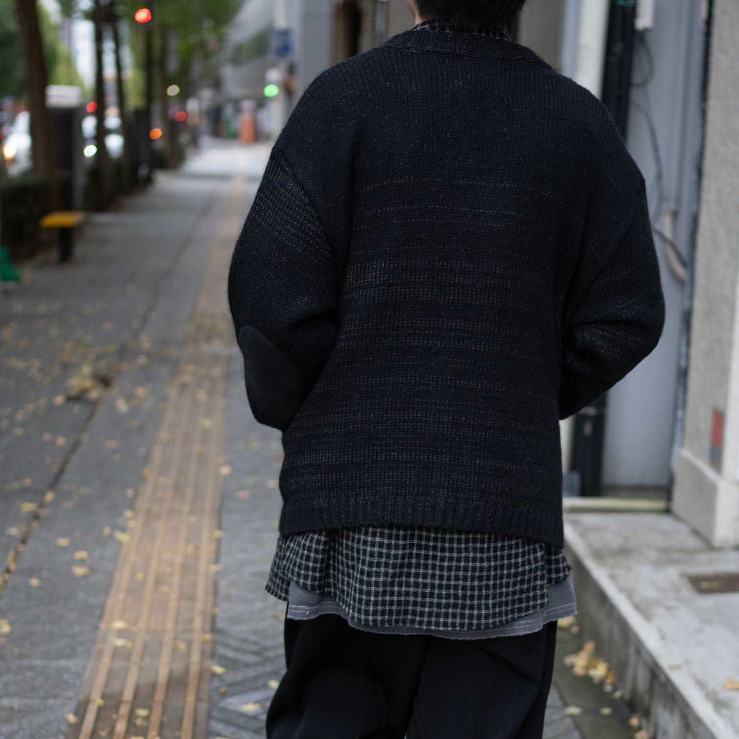 ENCOMING/ KNITTED TWO POCKET BLOUSON "BLACK"