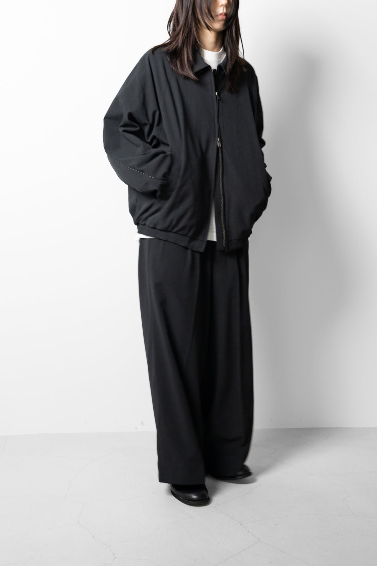 Antwort / COTTON GABARDINE WIDE PANTS "BLACK"