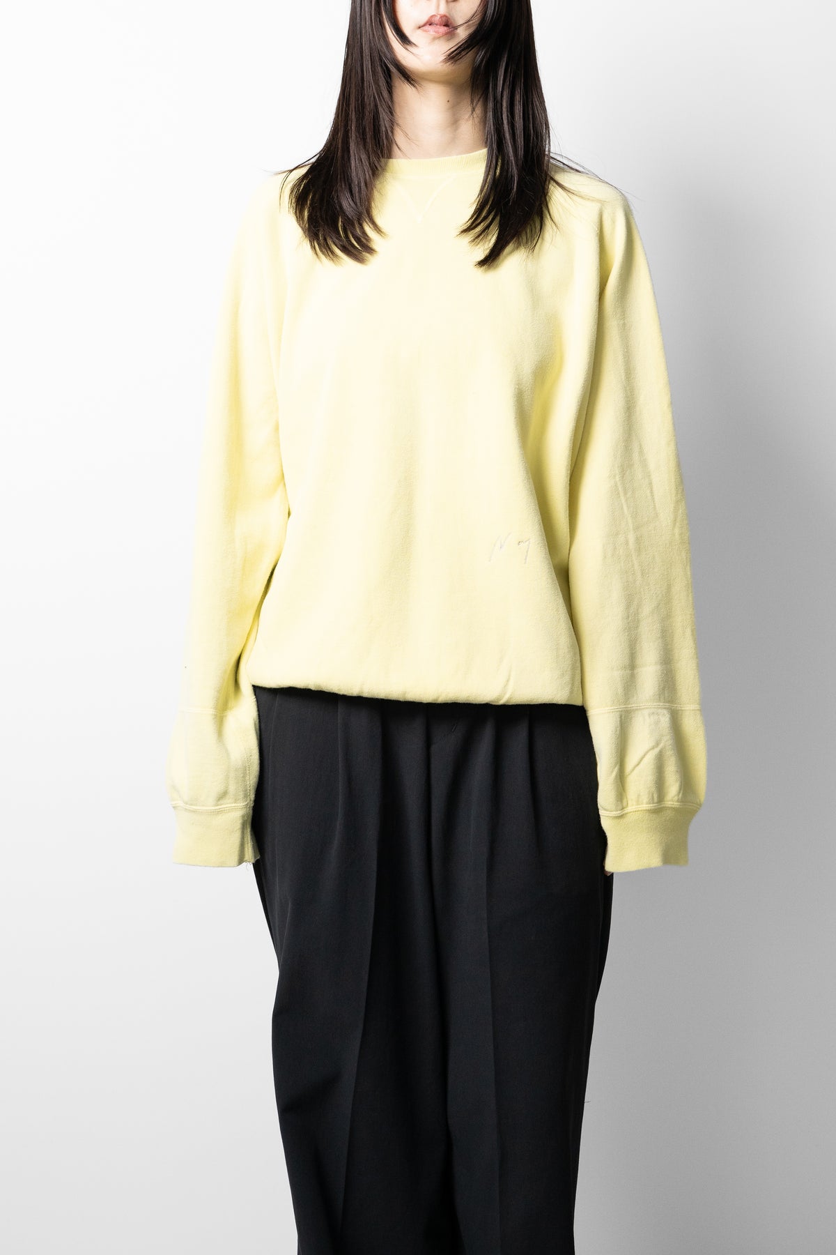 ANCELLM / FLEECE-LINED SWEAT SHIRT "YELLOW"