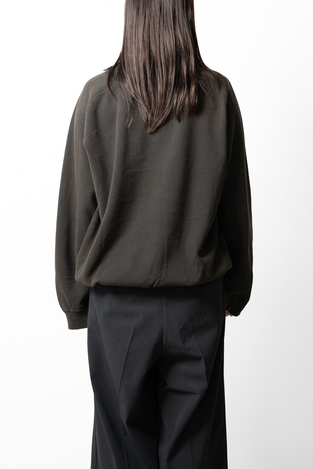 ANCELLM / FLEECE-LINED SWEAT SHIRT "BLACK"