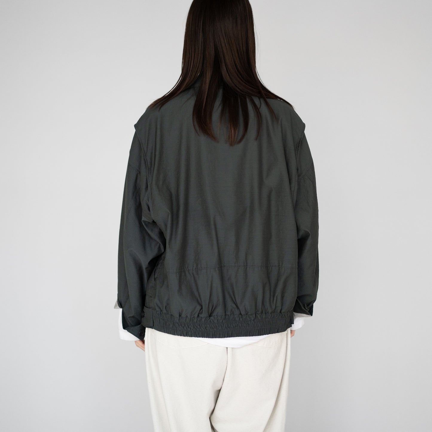 YOKE/ Wool Nylon Flight Jacket "DARK GREEN"