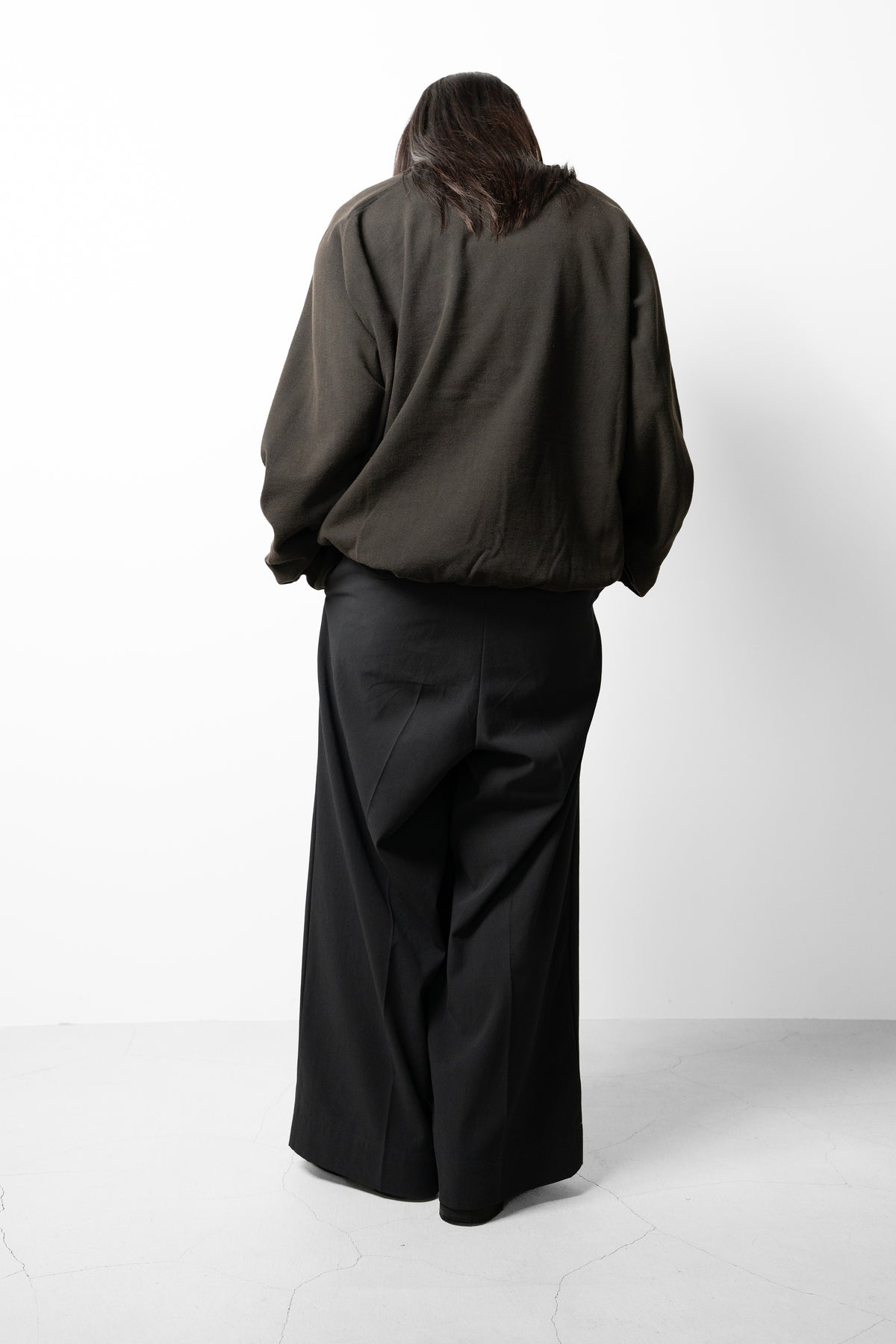 ANCELLM / FLEECE-LINED SWEAT SHIRT "BLACK"