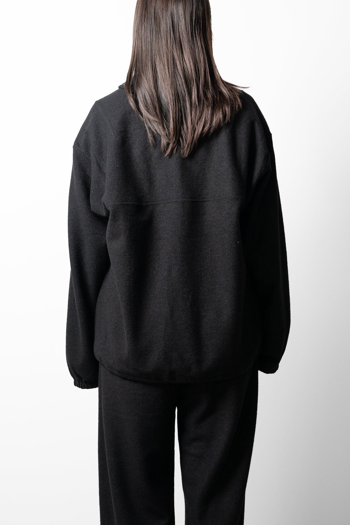 ANCELLM / WOOL PULL OVER SHIRT "BLACK"