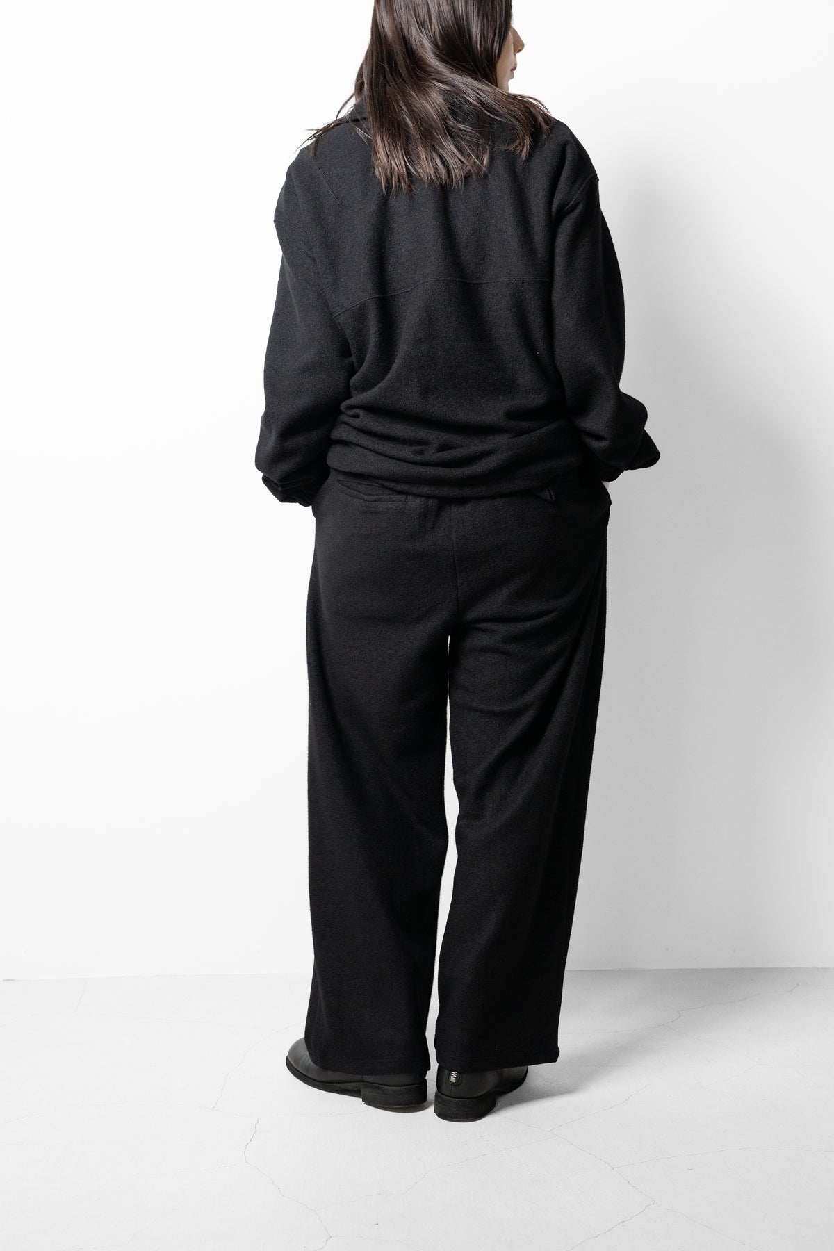 ANCELLM / WOOL PULL OVER SHIRT "BLACK"