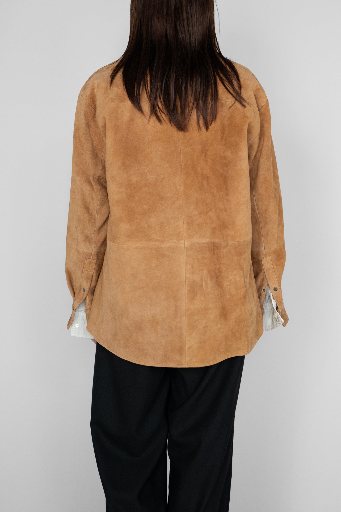 ANCELLM / GEEP LEATHER OVER SHIRT "CAMEL"