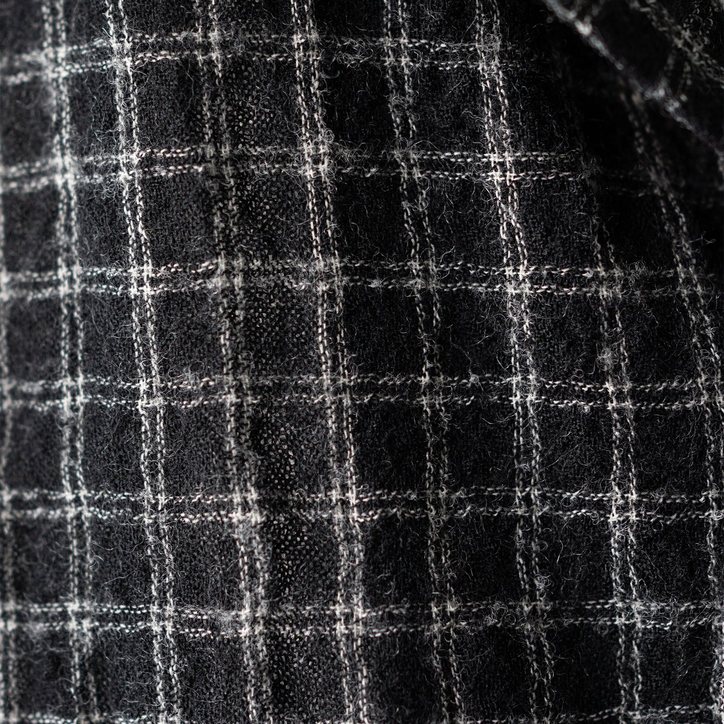 ENCOMING/ OPEN COLLAR SHIRT "BLACK/CHECK"