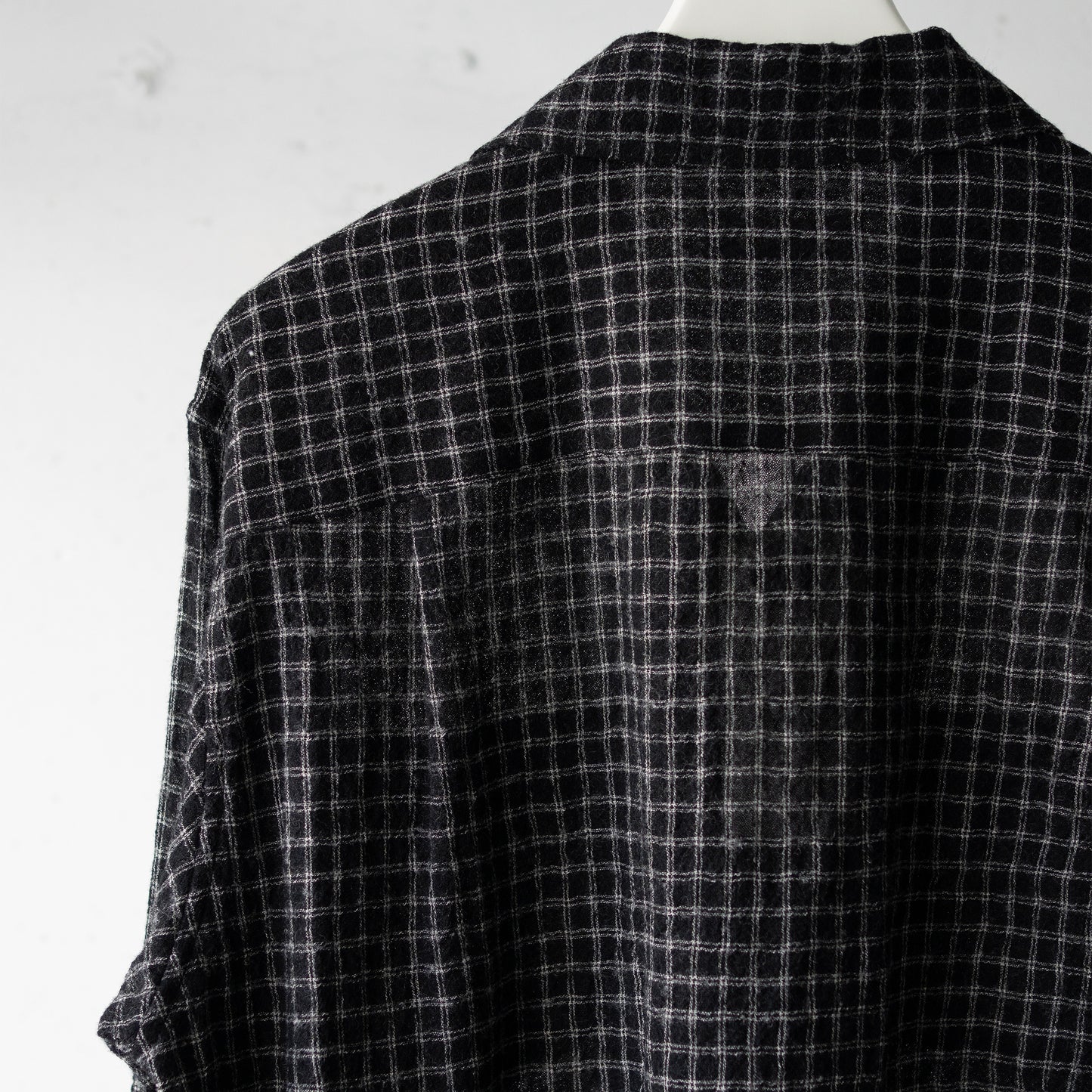 ENCOMING/ OPEN COLLAR SHIRT "BLACK/CHECK"