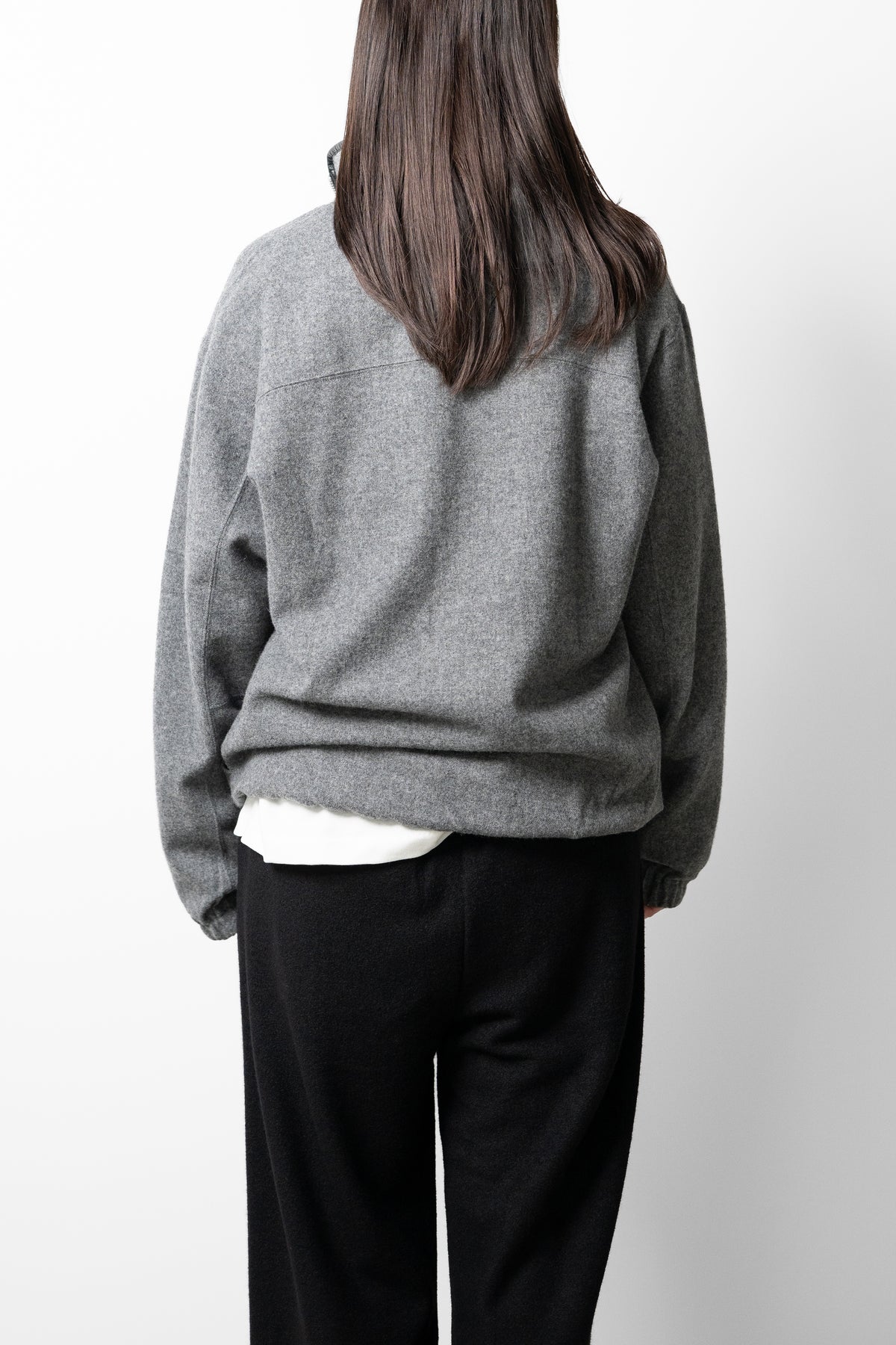 YOKE/ Wool Cashmere Fleece Half Zip Pullover "Gray"