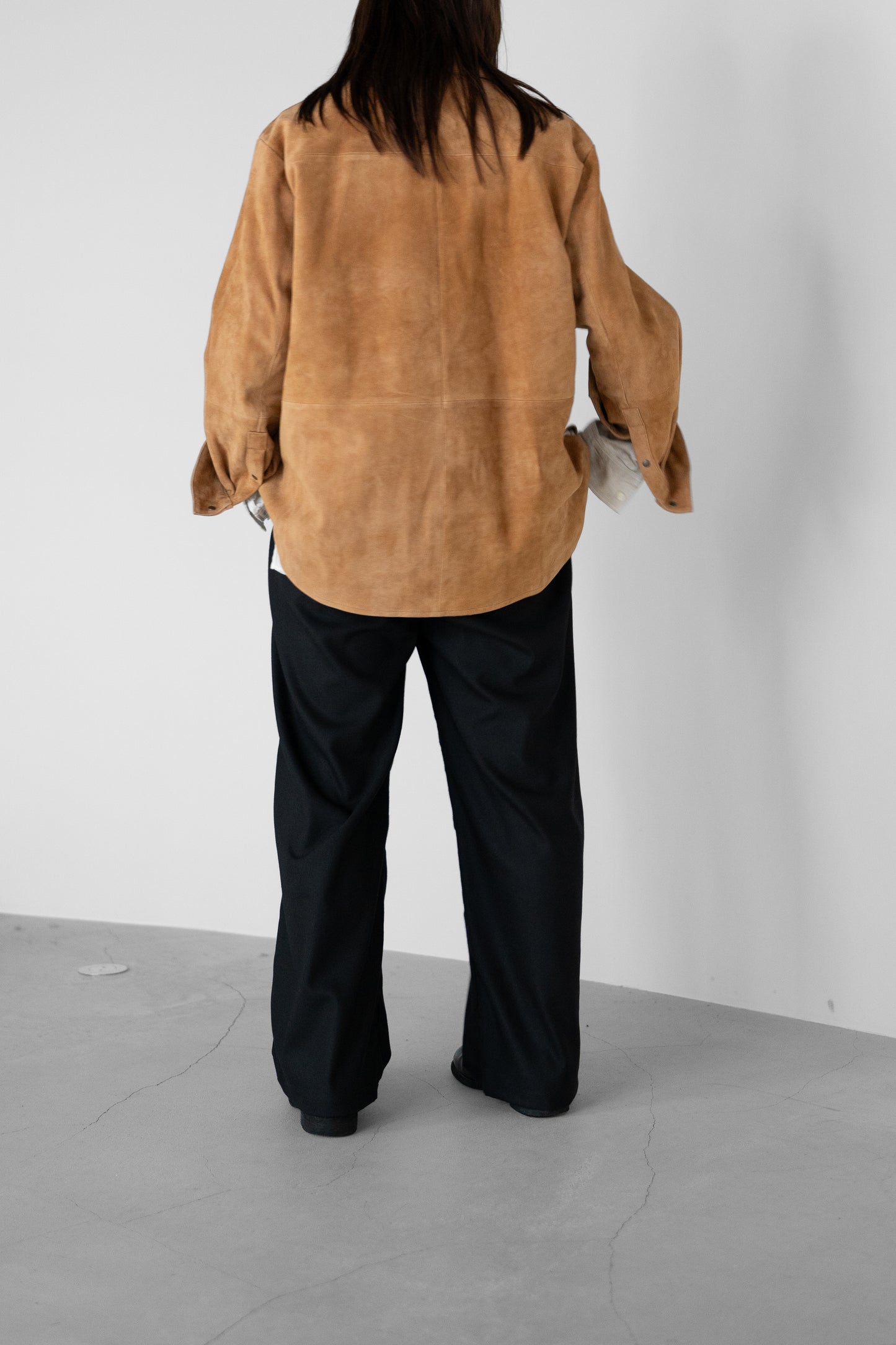 ANCELLM / GEEP LEATHER OVER SHIRT "CAMEL"