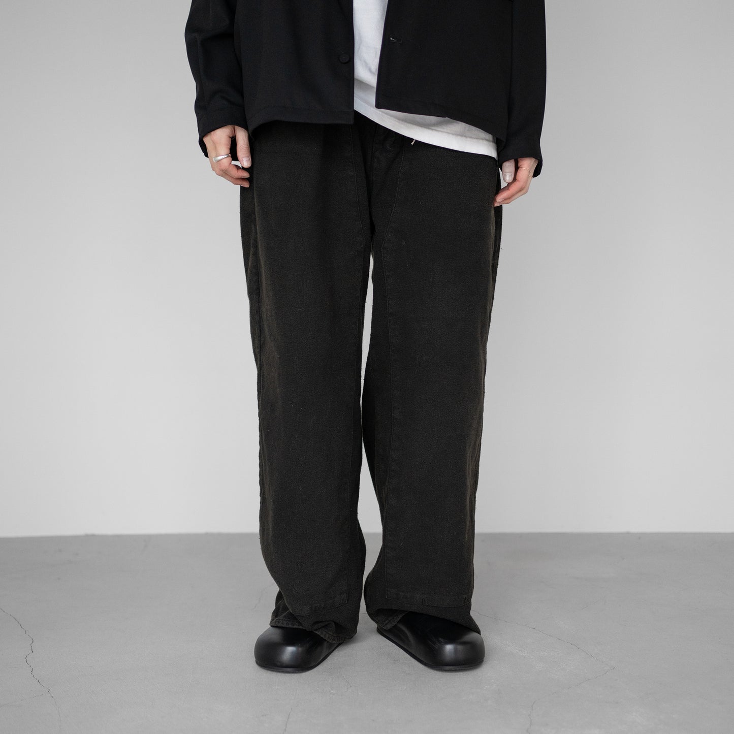 ANCELLM / C/R DUCK DOUBLEKNEE PANTS "BLACK"