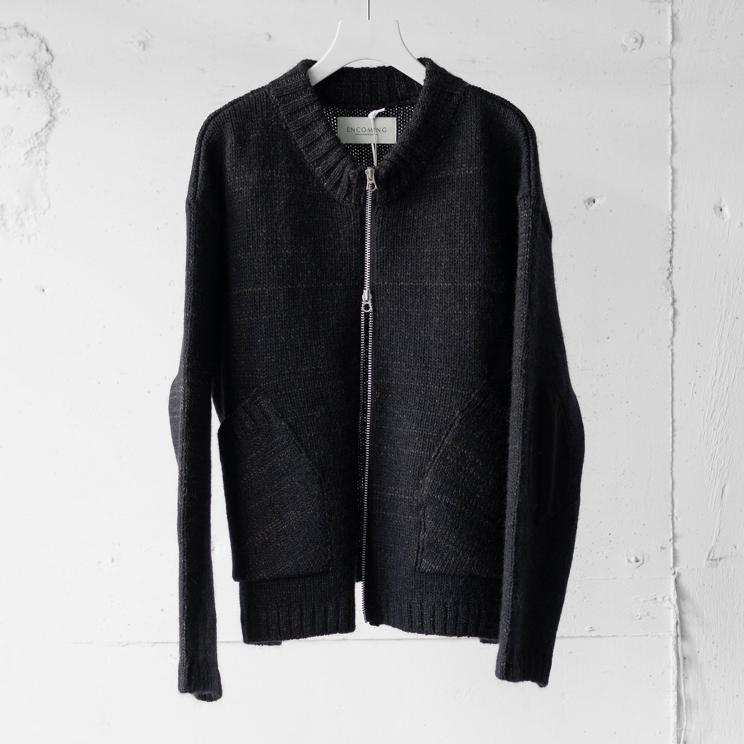 ENCOMING/ KNITTED TWO POCKET BLOUSON "BLACK"