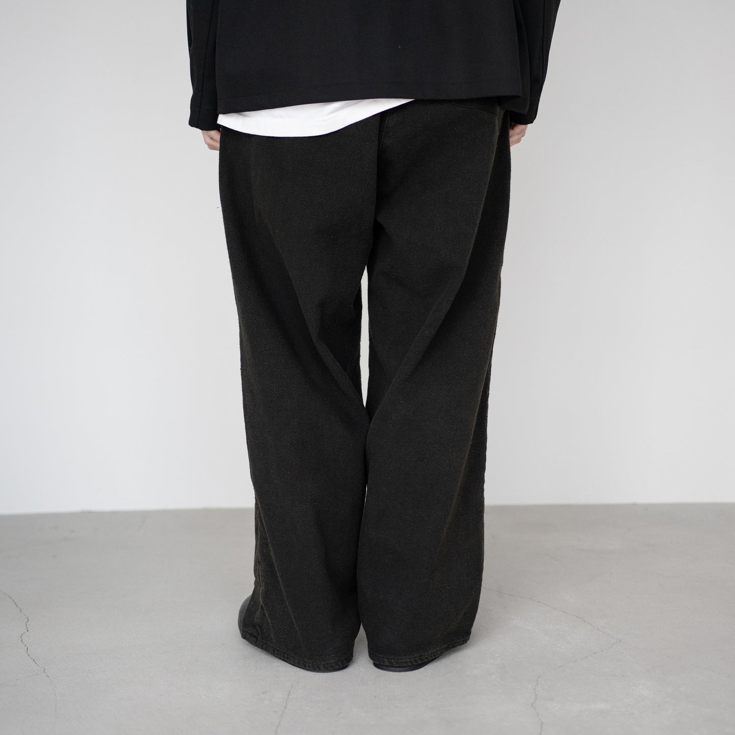 ANCELLM / C/R DUCK DOUBLEKNEE PANTS "BLACK"