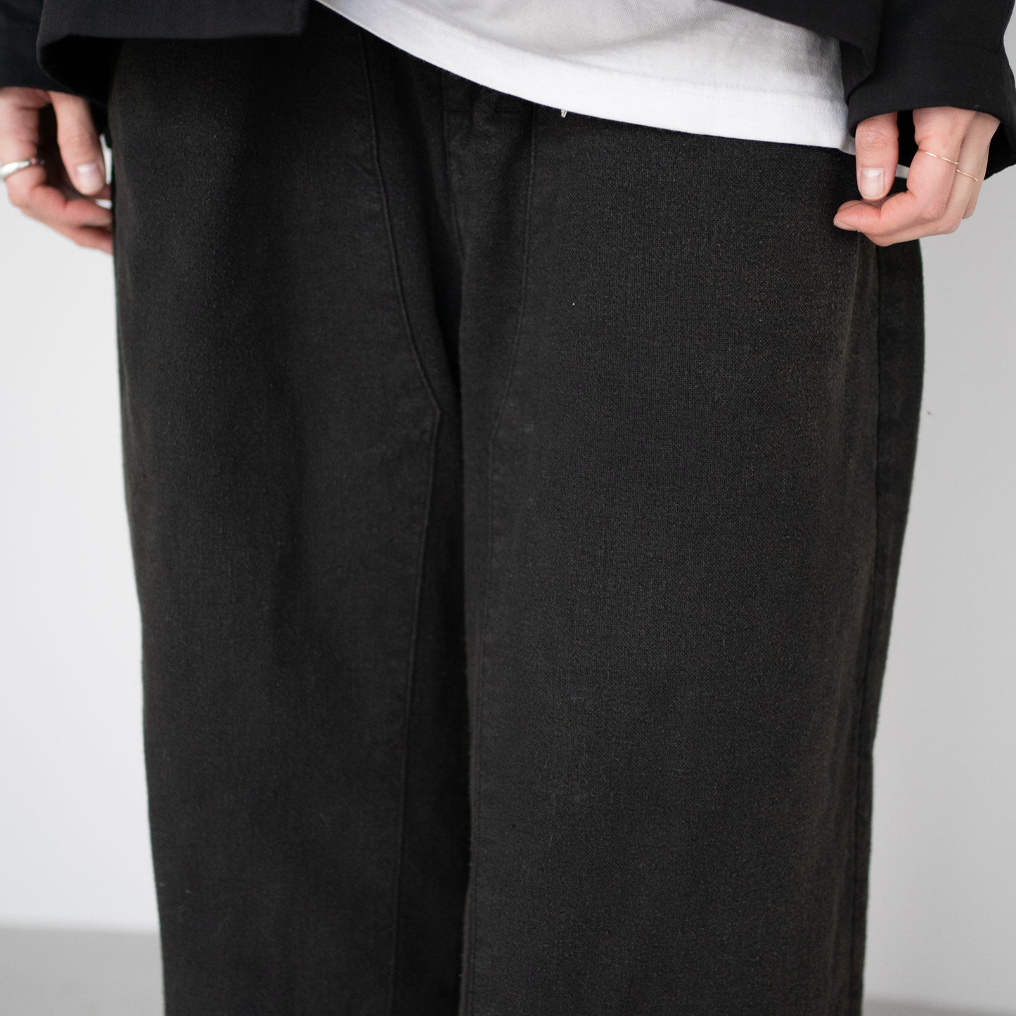ANCELLM / C/R DUCK DOUBLEKNEE PANTS "BLACK"
