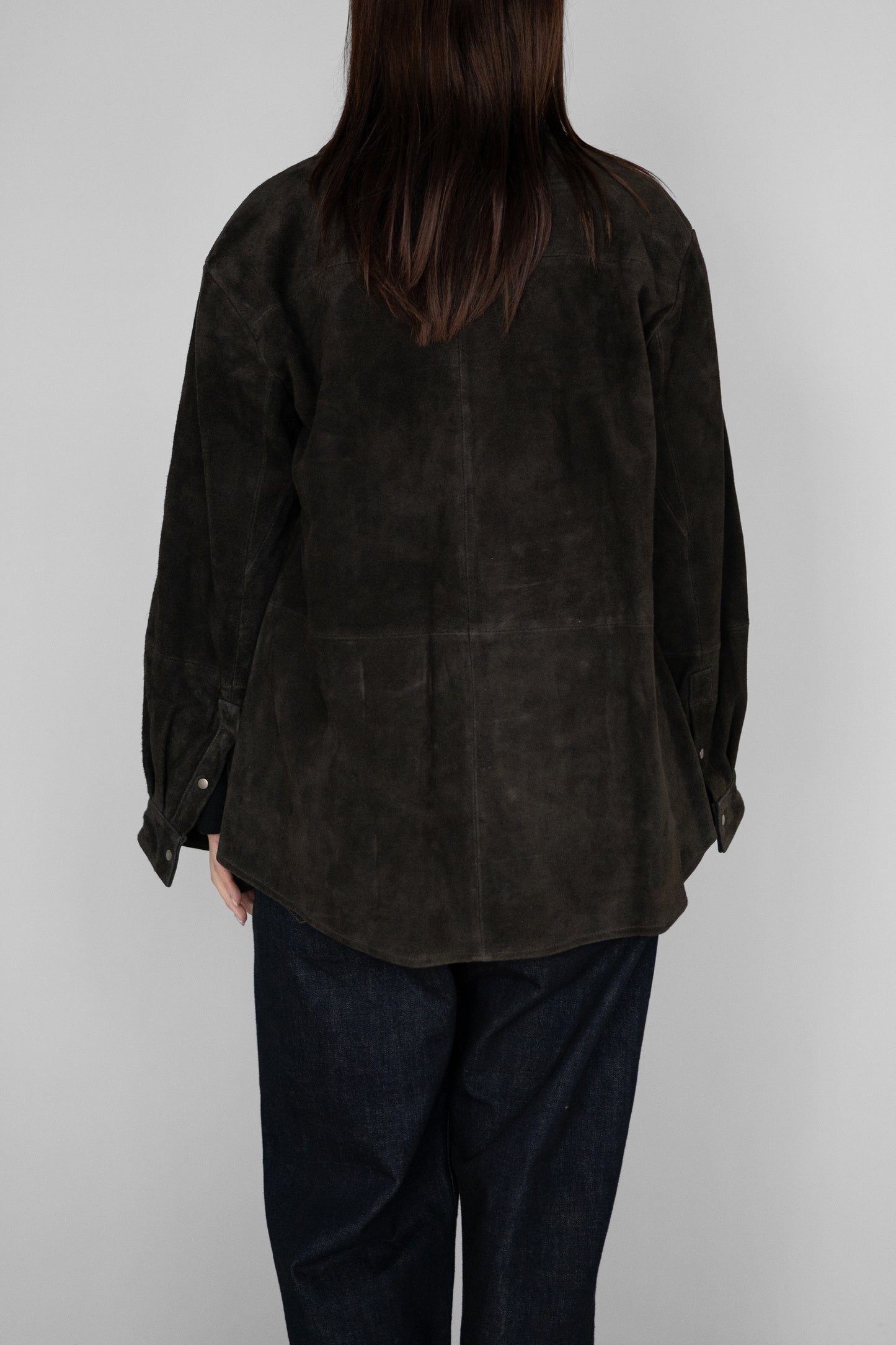 ANCELLM / GEEP LEATHER OVER SHIRT "BLACK"