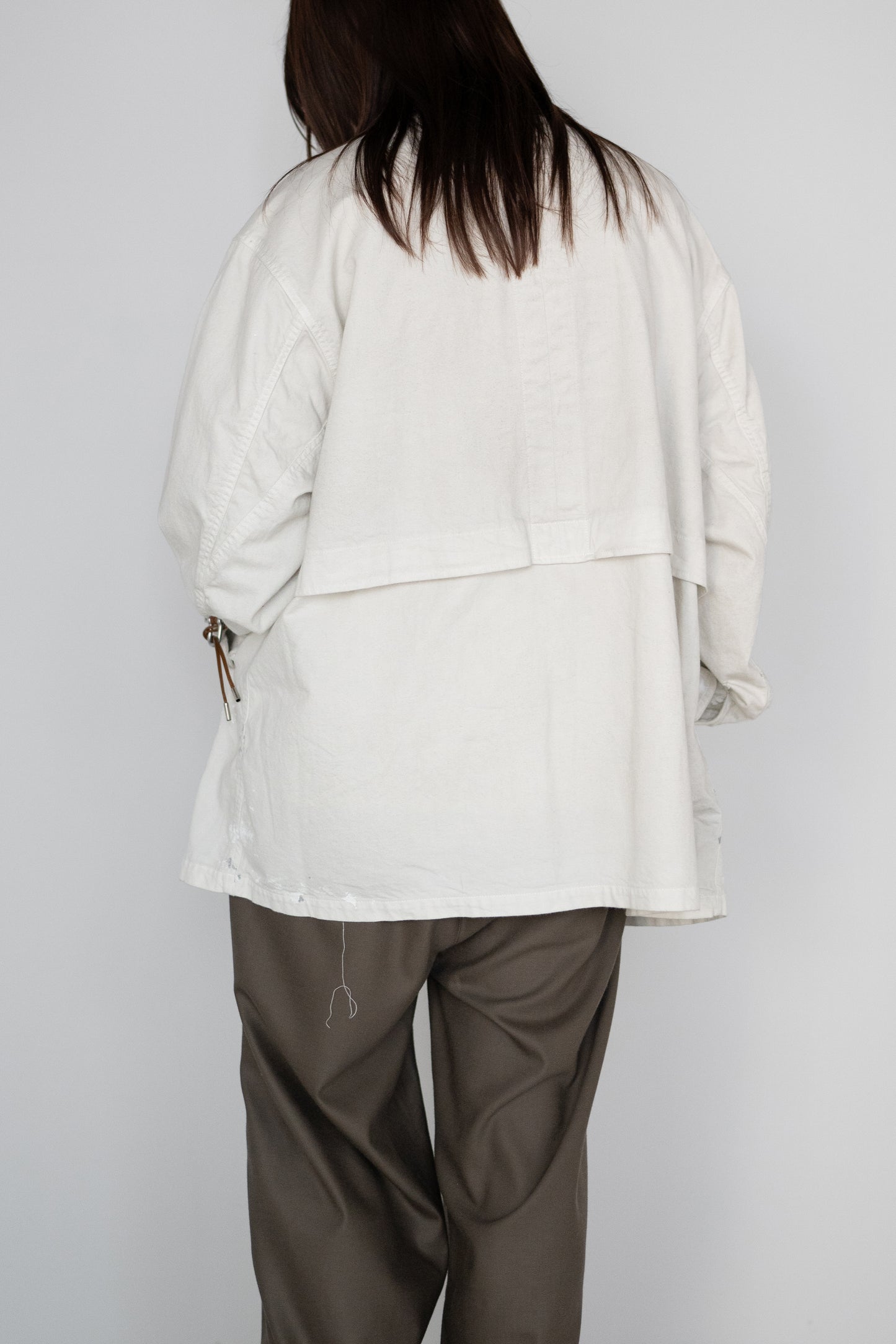 ANCELLM / AGING DENIM HALF JACKET "G.WHITE"