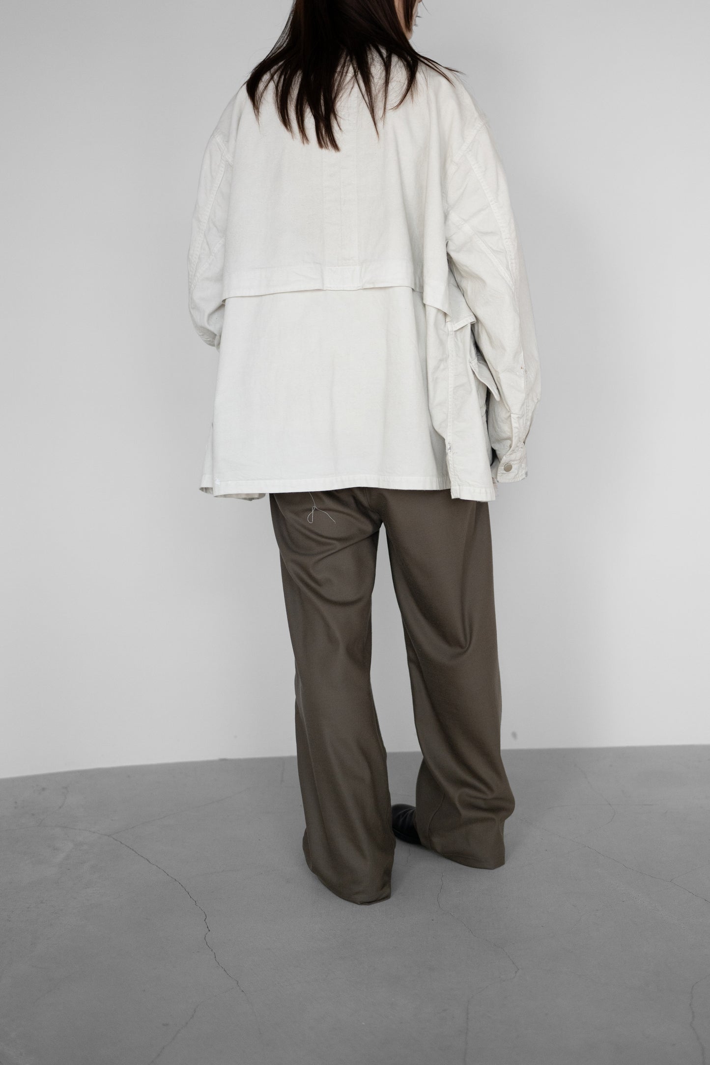 ANCELLM / AGING DENIM HALF JACKET "G.WHITE"