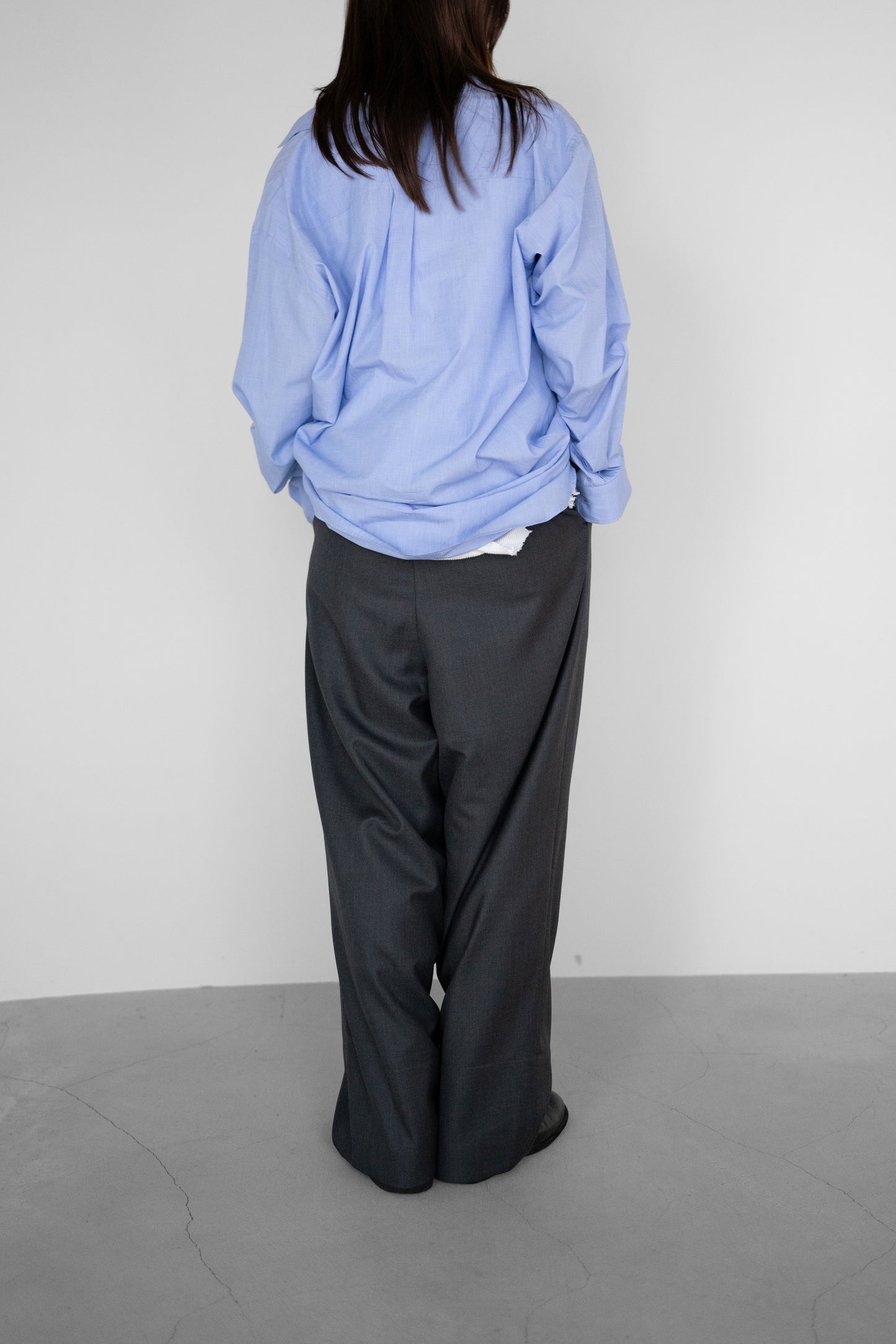 ssstein/ SMOOTH COTTON OVERSIZED SKIPPER SHIRT "BLUE"