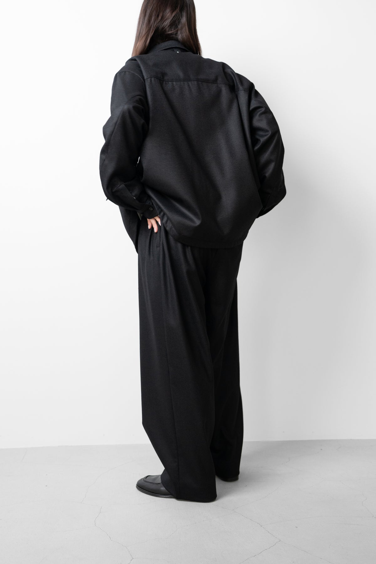 Afiit / WOOL ZIP SHIRT   "BLACK"
