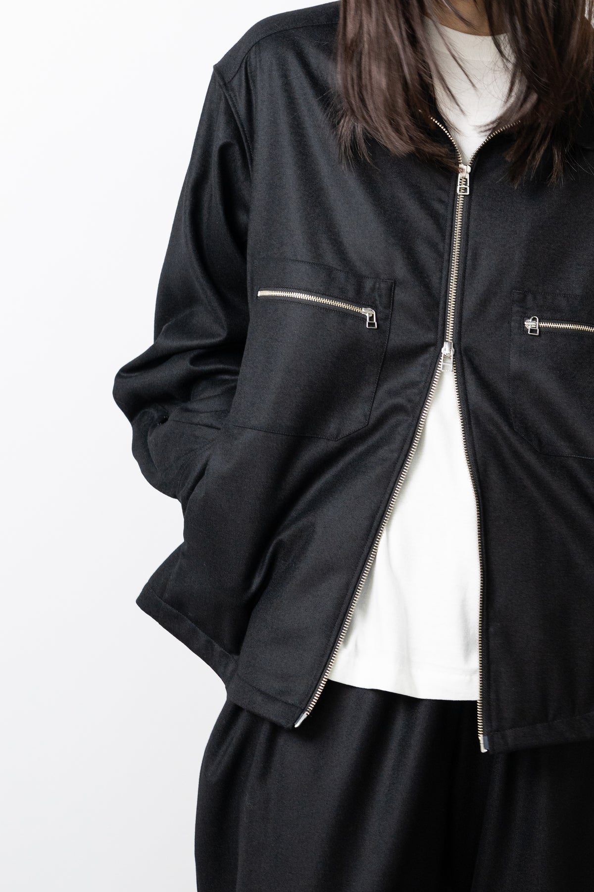 Afiit / WOOL ZIP SHIRT   "BLACK"