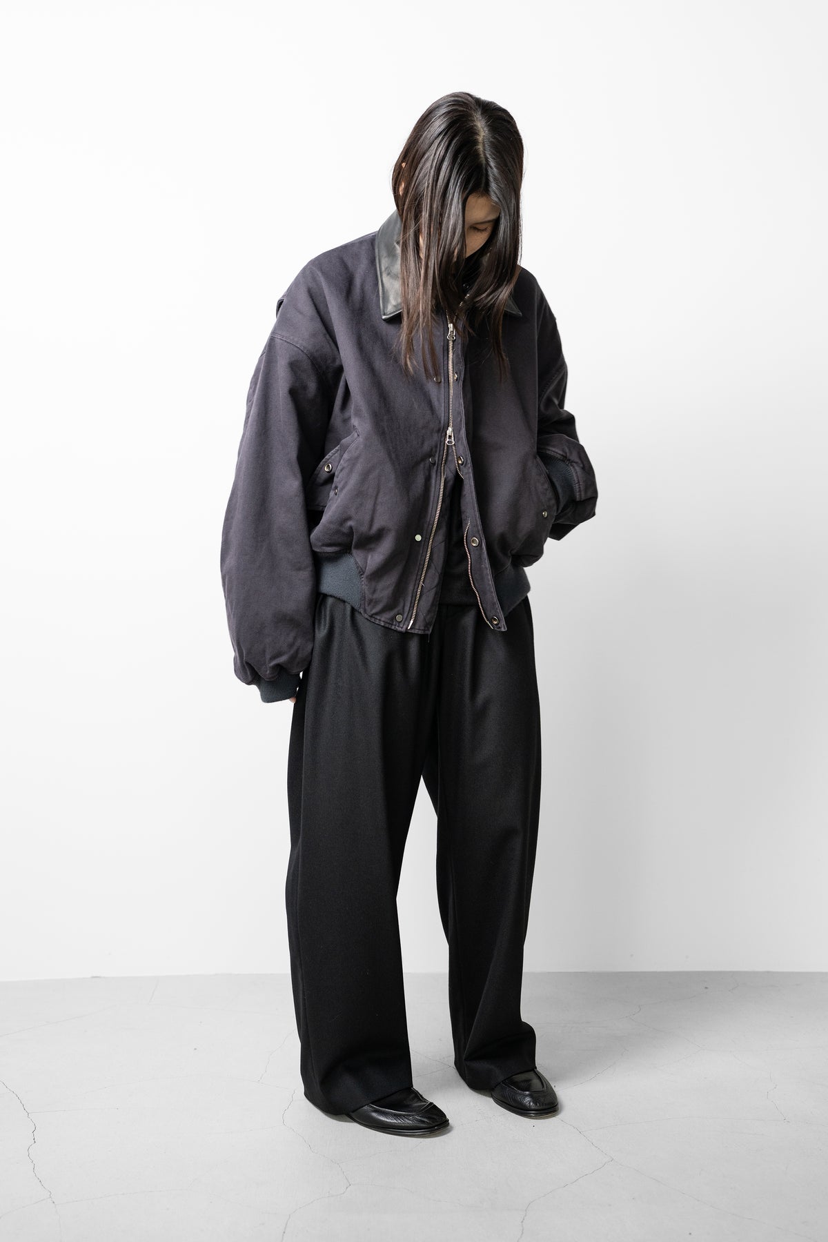 ROTOL/ Sulfur Dye Twill Work Blouson "BLACK"