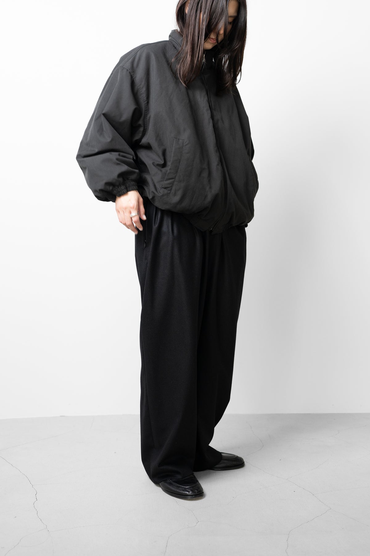 ssstein/ WINDPROOF COTTON PADDED JACKET "BLACK"