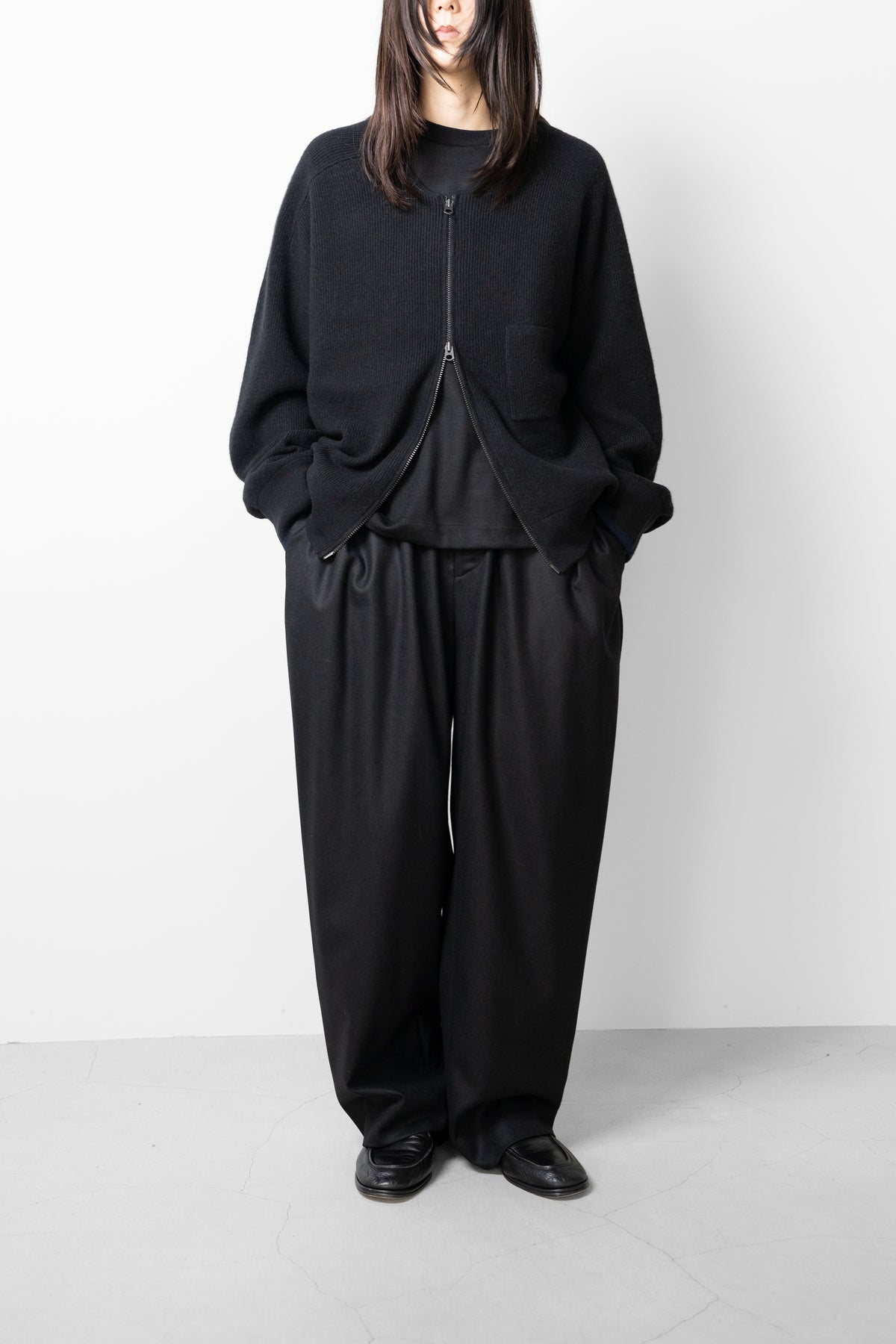 Afiit / 3TUCK SLACKS "BLACK"