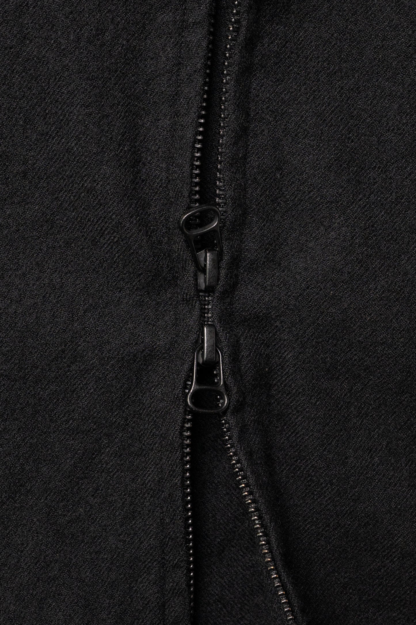 ANCELLM / SHRINK WOOL ZIP-UP SHIRT JACKET "BLACK"