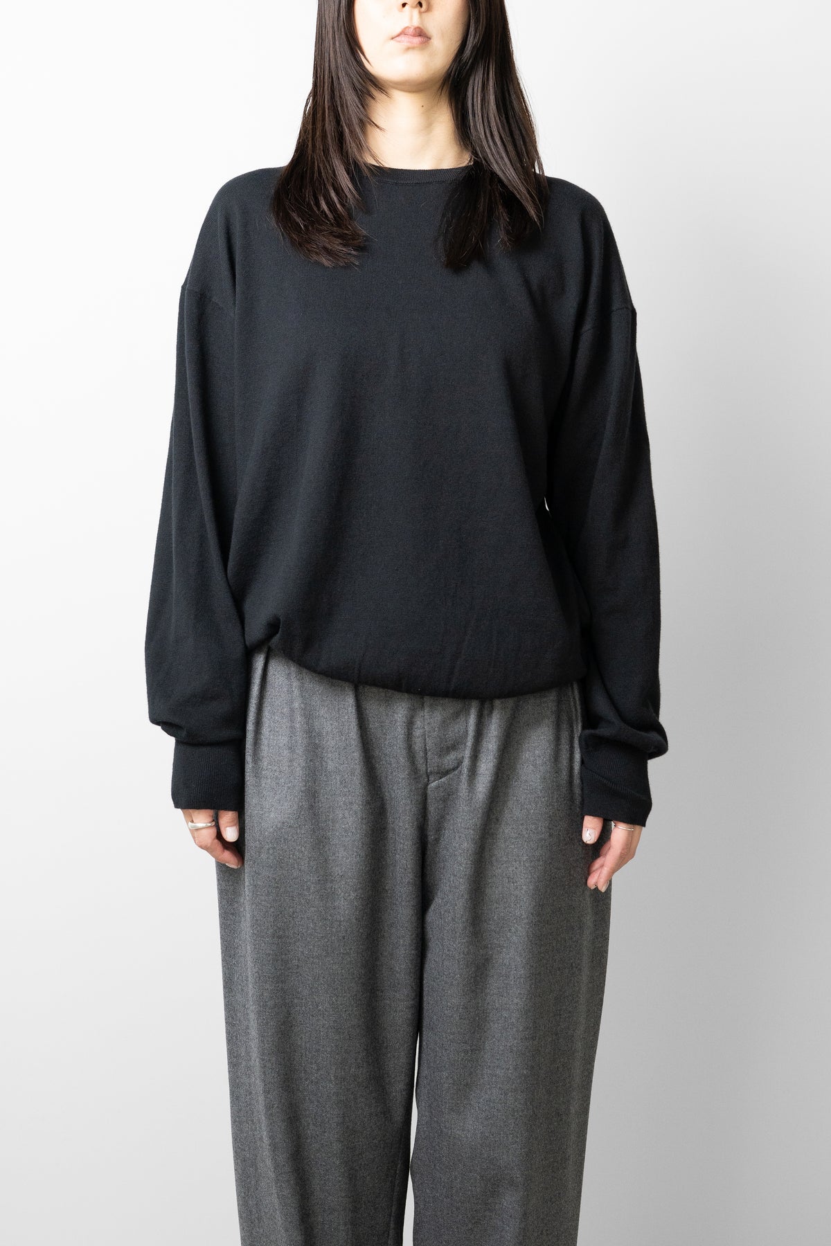 Afiit / COTTON CASHMERE LS  "BLACK"
