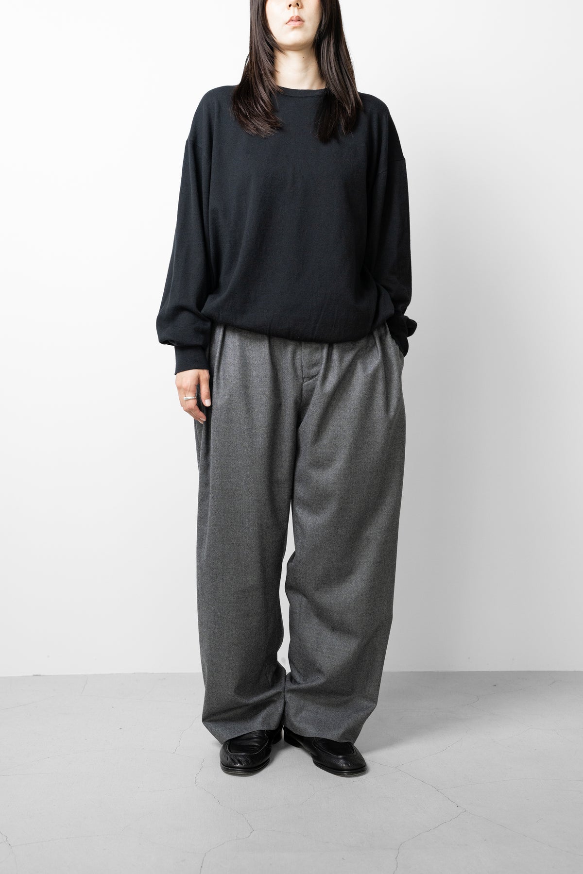 Afiit / COTTON CASHMERE LS  "BLACK"