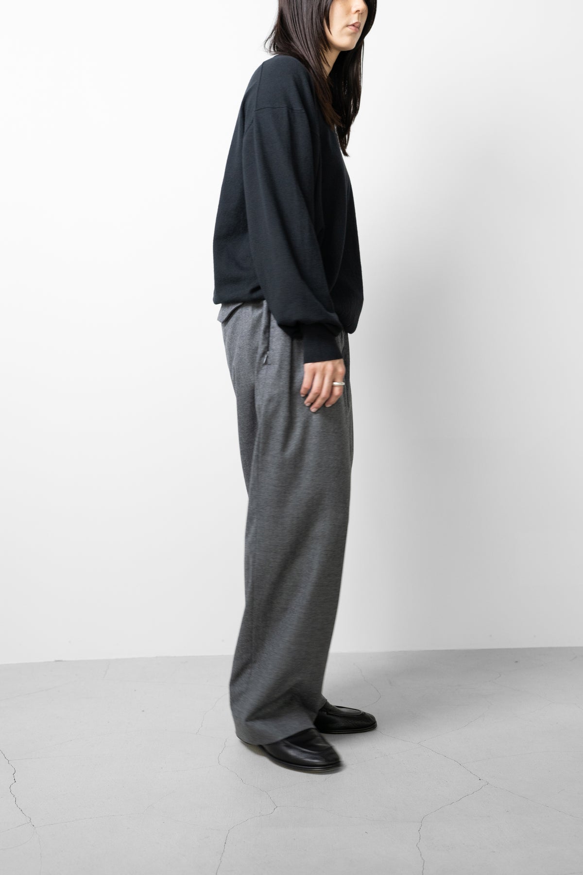 Afiit / COTTON CASHMERE LS  "BLACK"