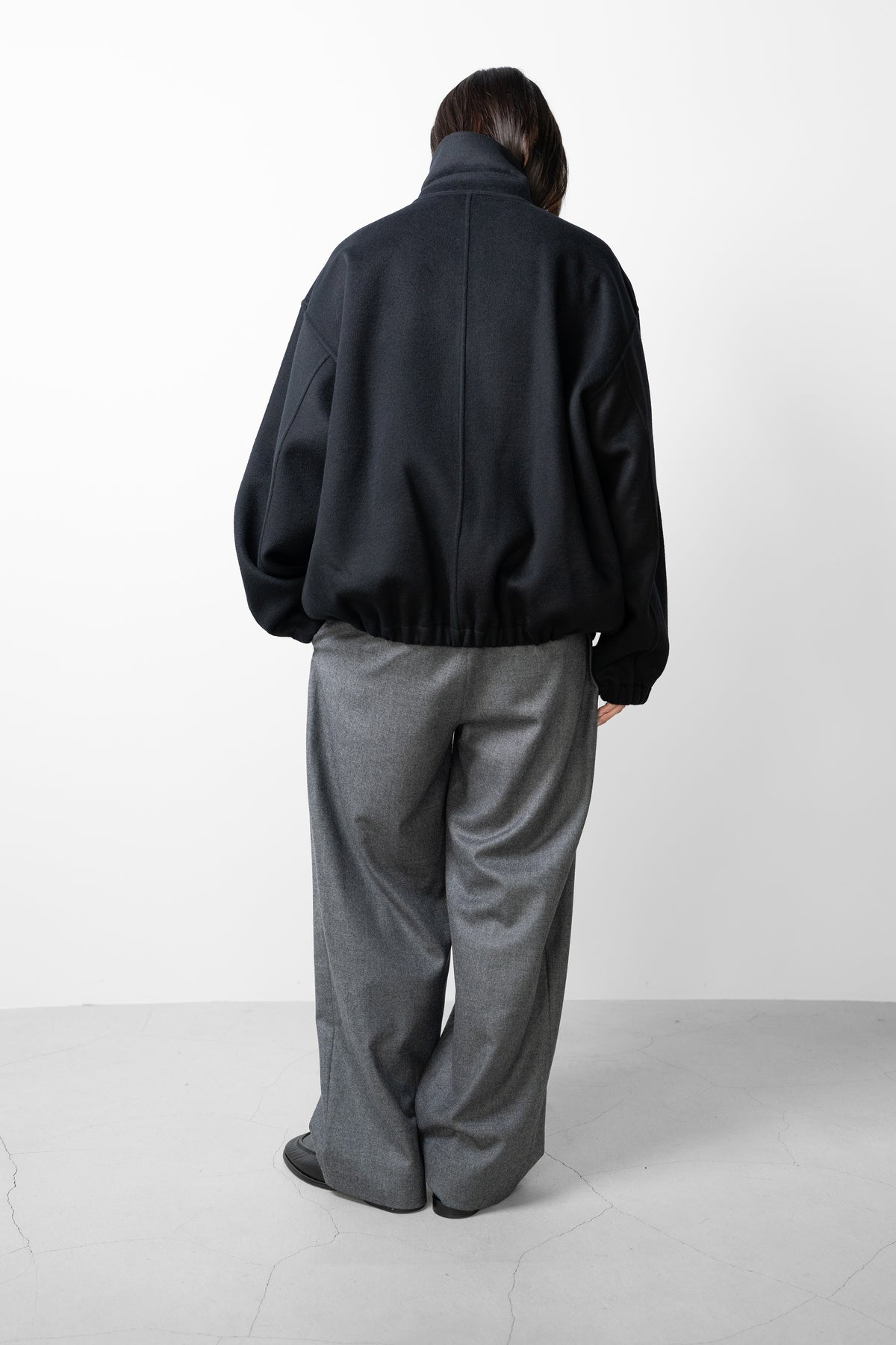 ssstein/ W/CA DOUBLE FACE CLOTH ZIP JACKET "BLACK"